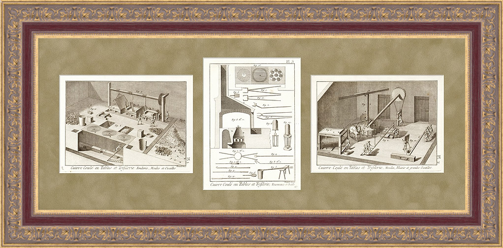 Производство латунной проволоки, получение цинка. Оригинальные старинные гравюры Производство латунной проволоки, получение цинка. Оригинальные старинные гравюры