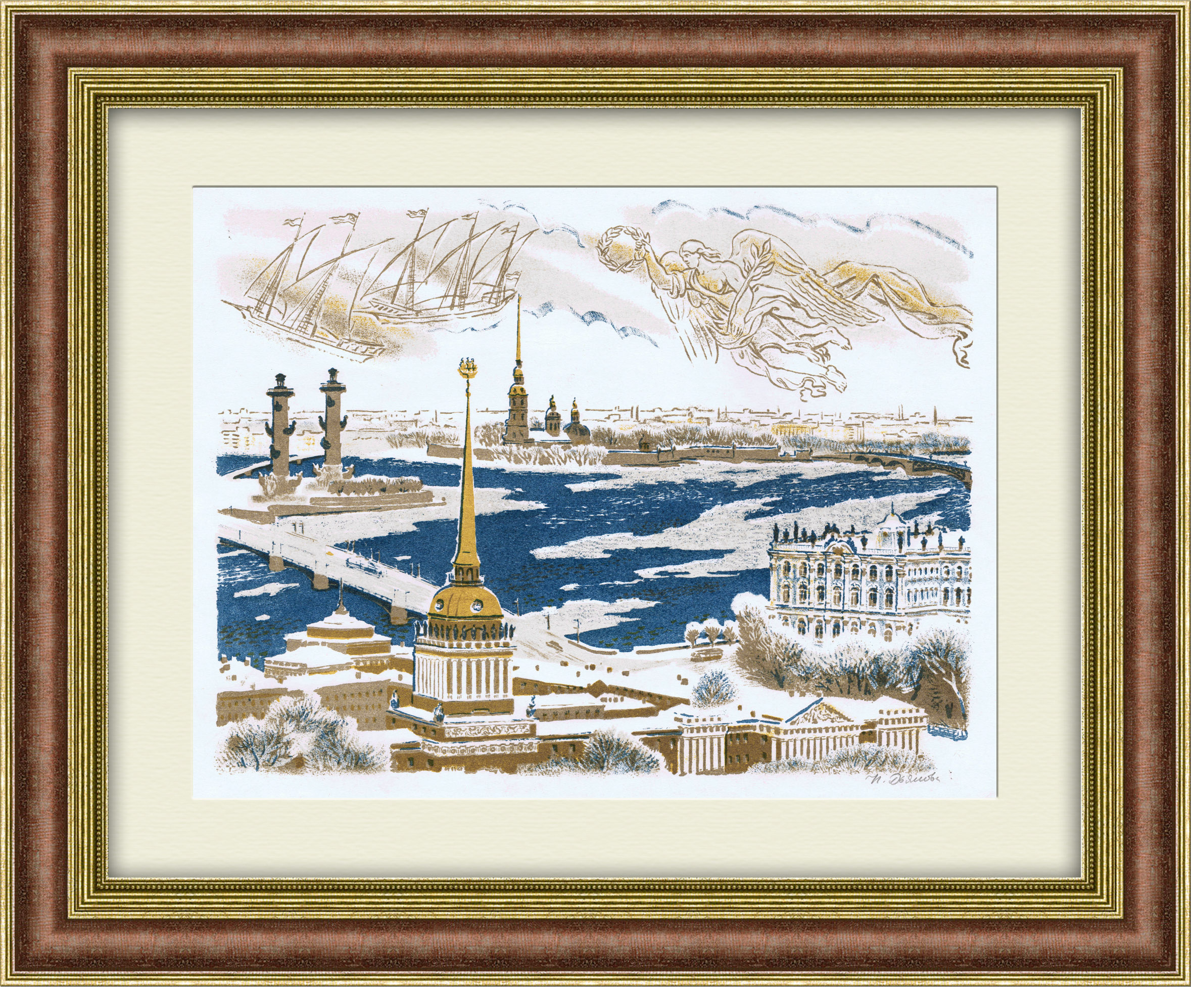 Небо Санкт-Петербурга. Авторская литография Н. Дьяковой Небо Санкт-Петербурга. Авторская литография Н. Дьяковой