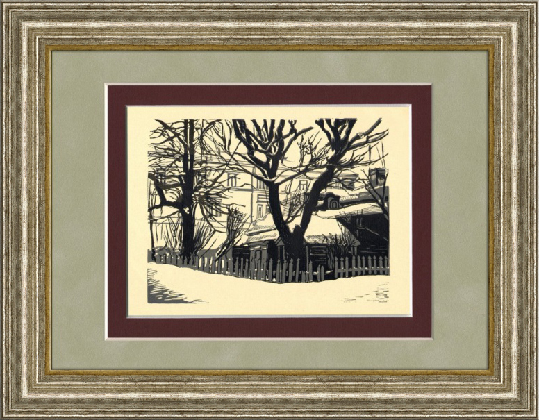 Дворик церкви Федора Студита на Никитском бульваре, оригинальная гравюра И.Н. Павлова Дворик церкви Федора Студита на Никитском бульваре, оригинальная гравюра И.Н. Павлова