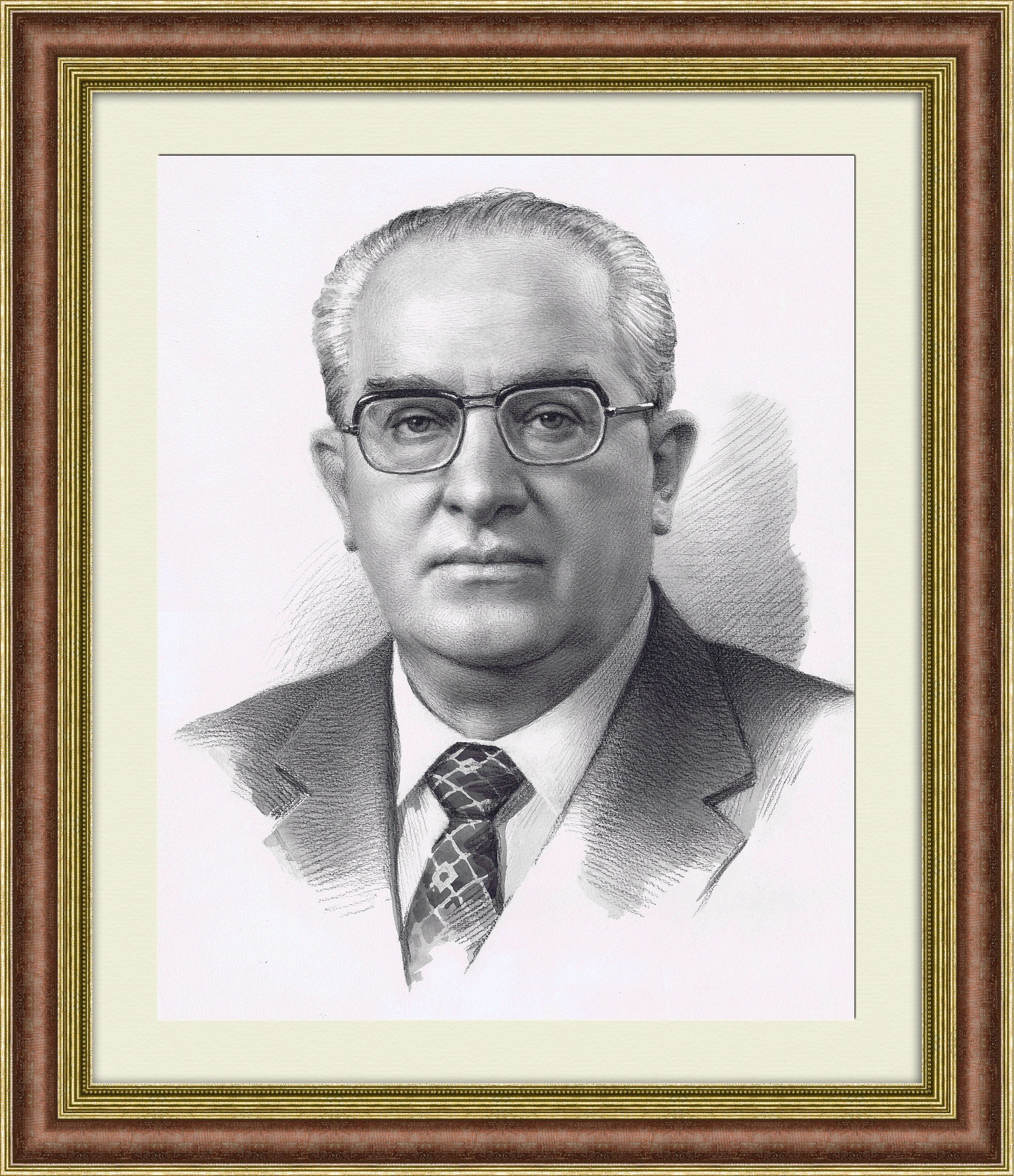 Юрий Андропов, председатель КГБ СССР. Графика Семена Раева Юрий Андропов, председатель КГБ СССР. Графика Семена Раева