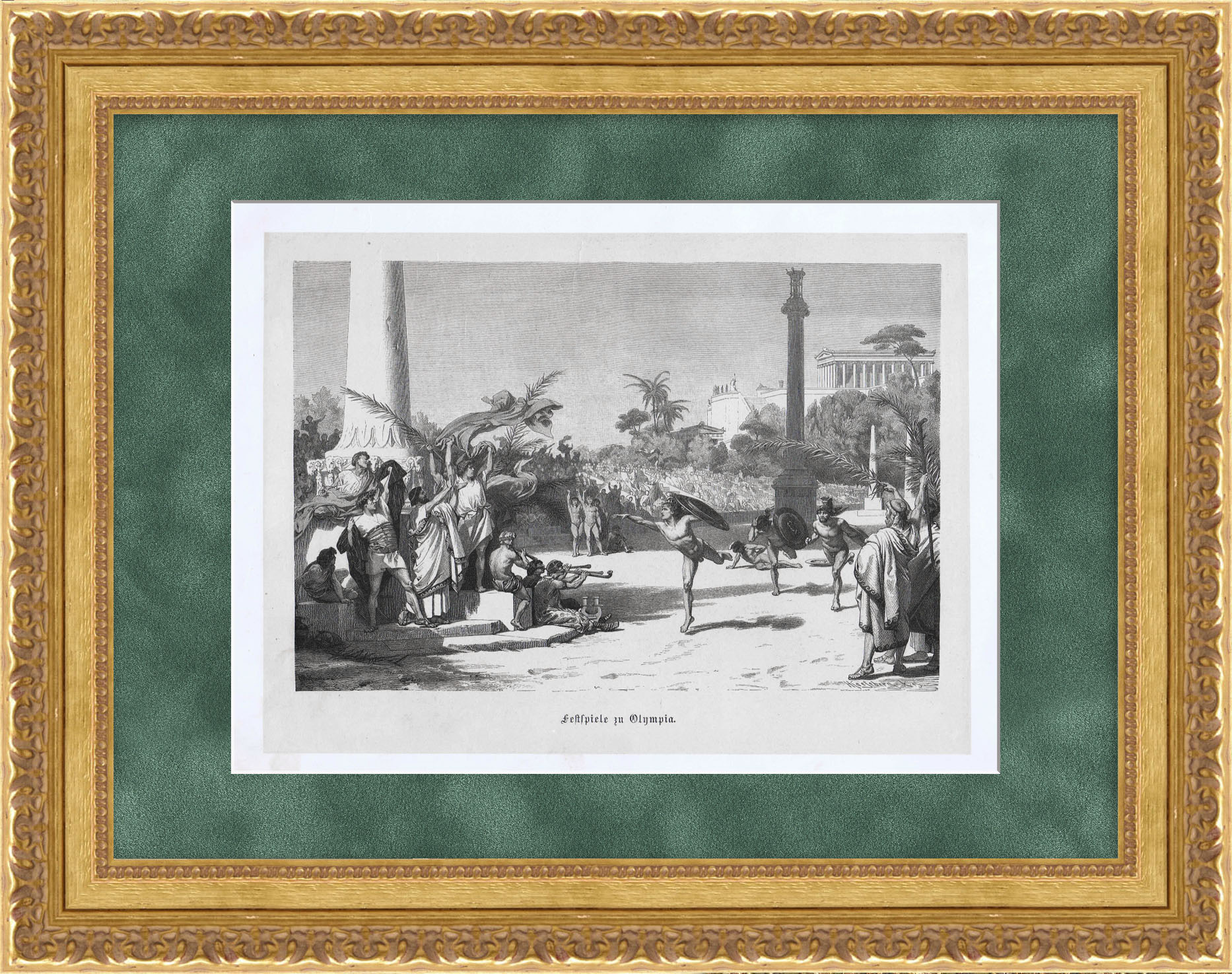 Олимпийские игры в Древнем Риме. Старинная гравюра Олимпийские игры в Древнем Риме. Старинная гравюра