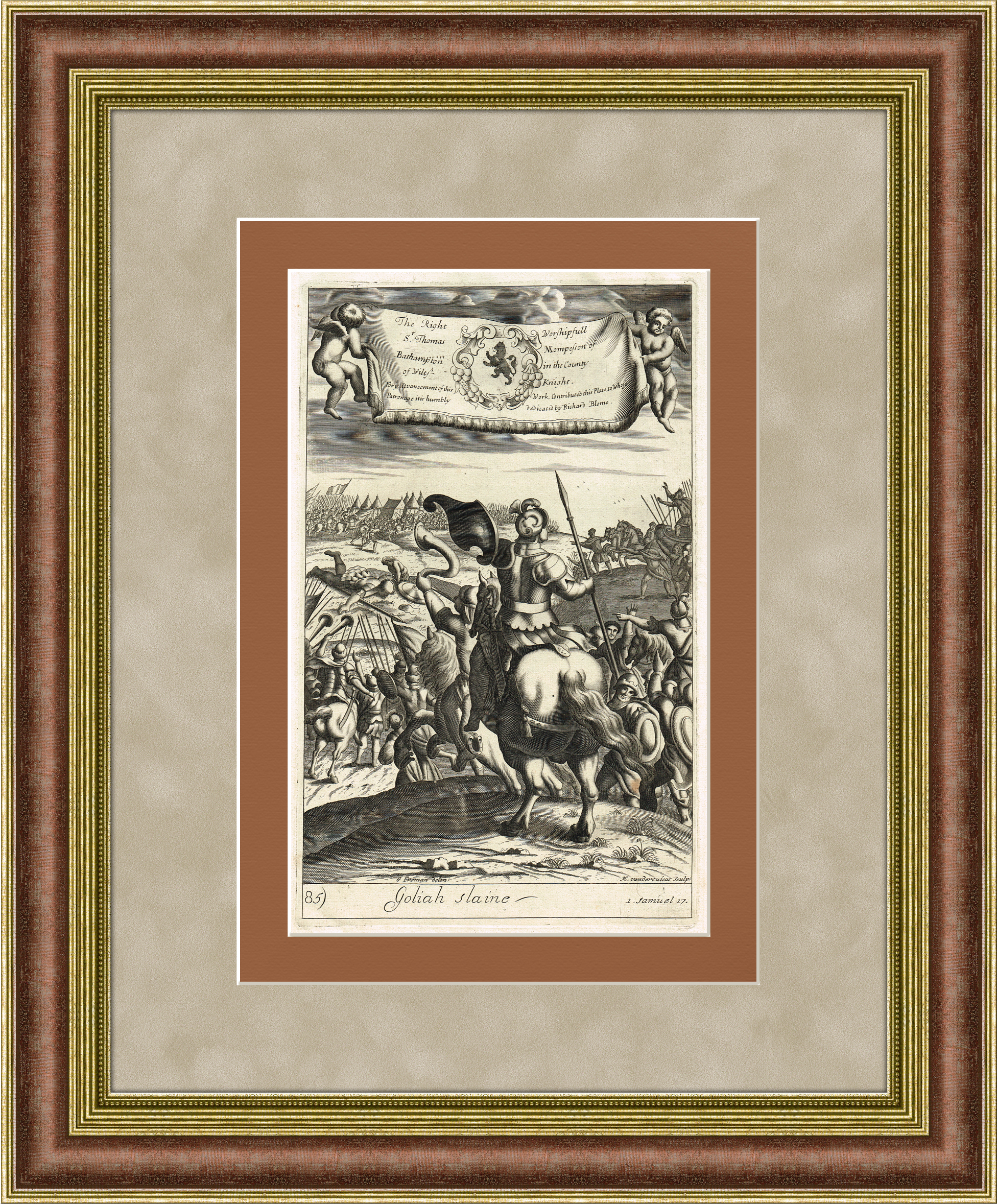 Победа Давида, большая гравюра 1701 года Победа Давида, большая гравюра 1701 года