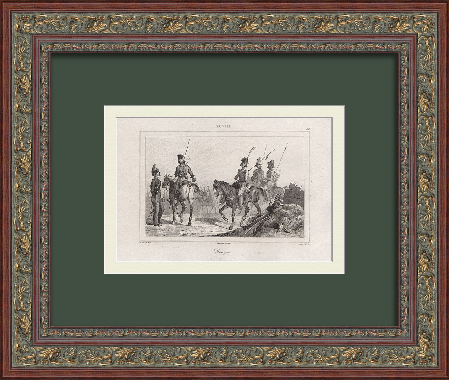 Казаки Российской империи. Старинная гравюра Казаки Российской империи. Старинная гравюра