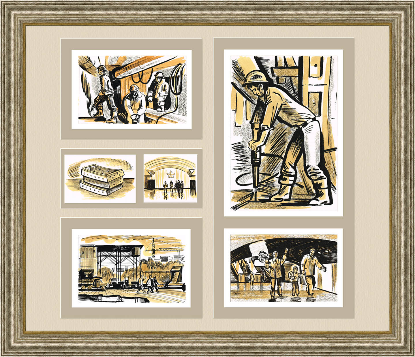 Строительство Ленинградского метро, серия авторских рисунков, 1978 г. Строительство Ленинградского метро, серия авторских рисунков, 1978 г.