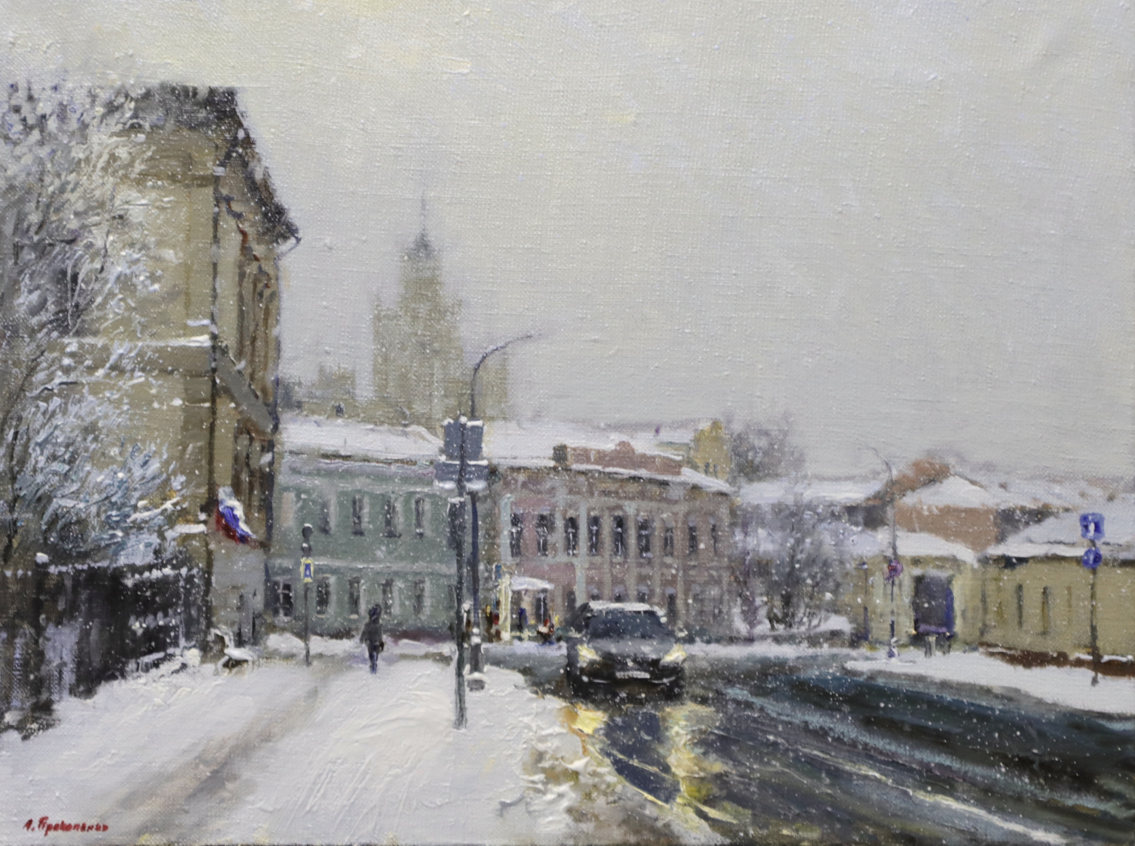 Падает снег. Верхняя Радищевская улица. Современная живопись Падает снег. Верхняя Радищевская улица. Современная живопись