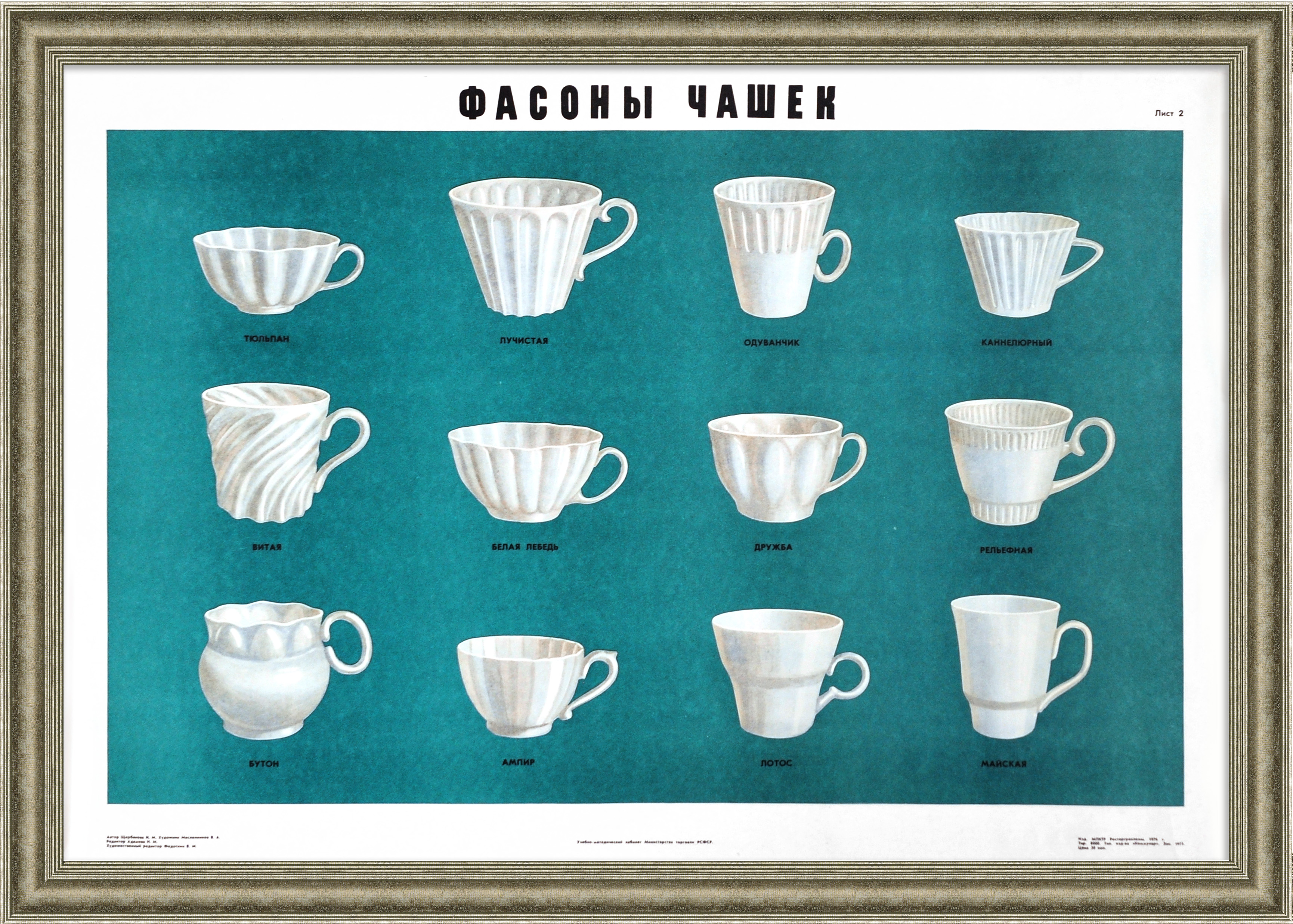 Советский фарфор – чашки. Редкая, рекламная афиша Советский фарфор – чашки. Редкая, рекламная афиша