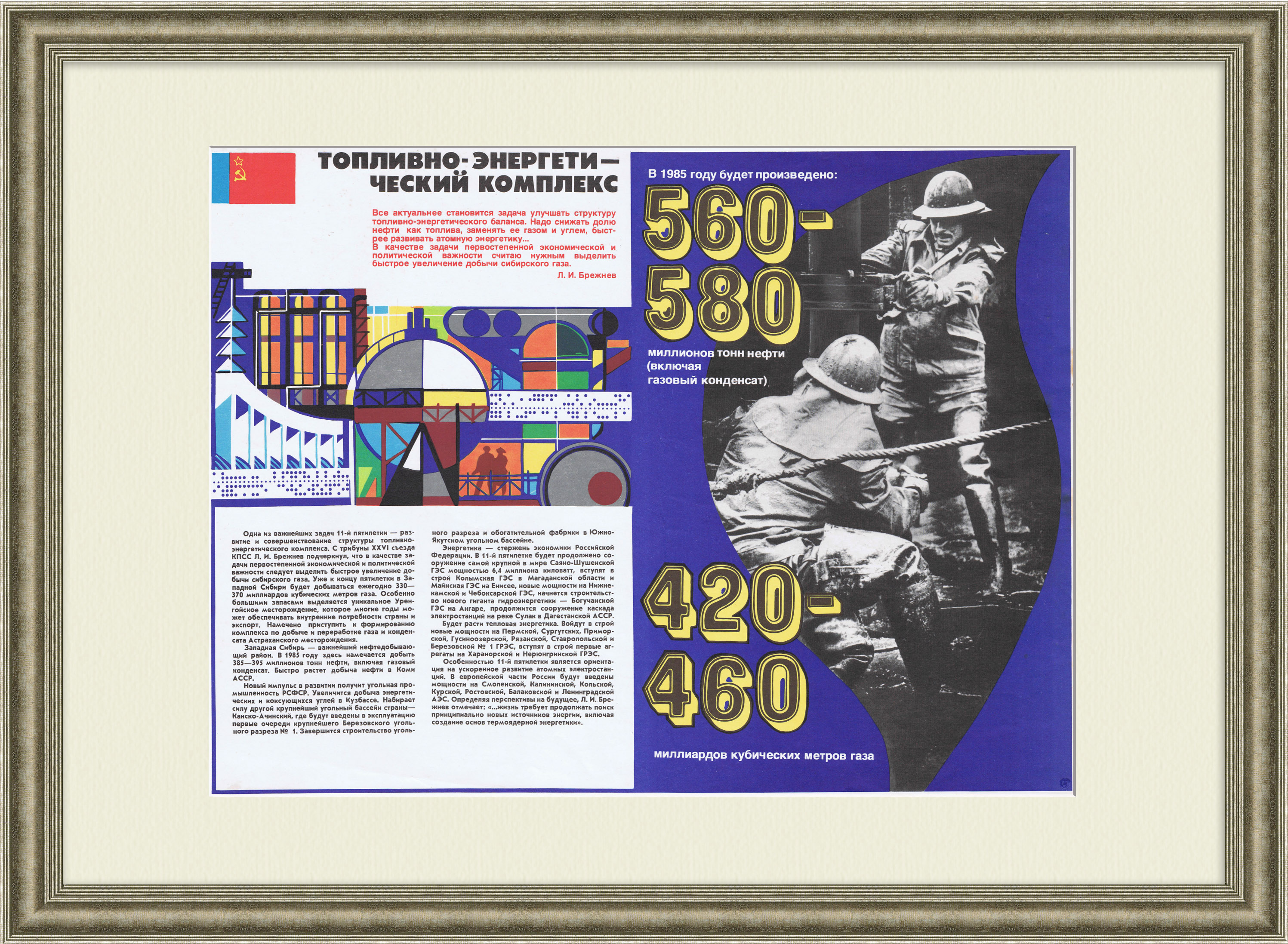 Топливно-энергетический комплекс. Советский плакат 11 пятилетки Топливно-энергетический комплекс. Советский плакат 11 пятилетки