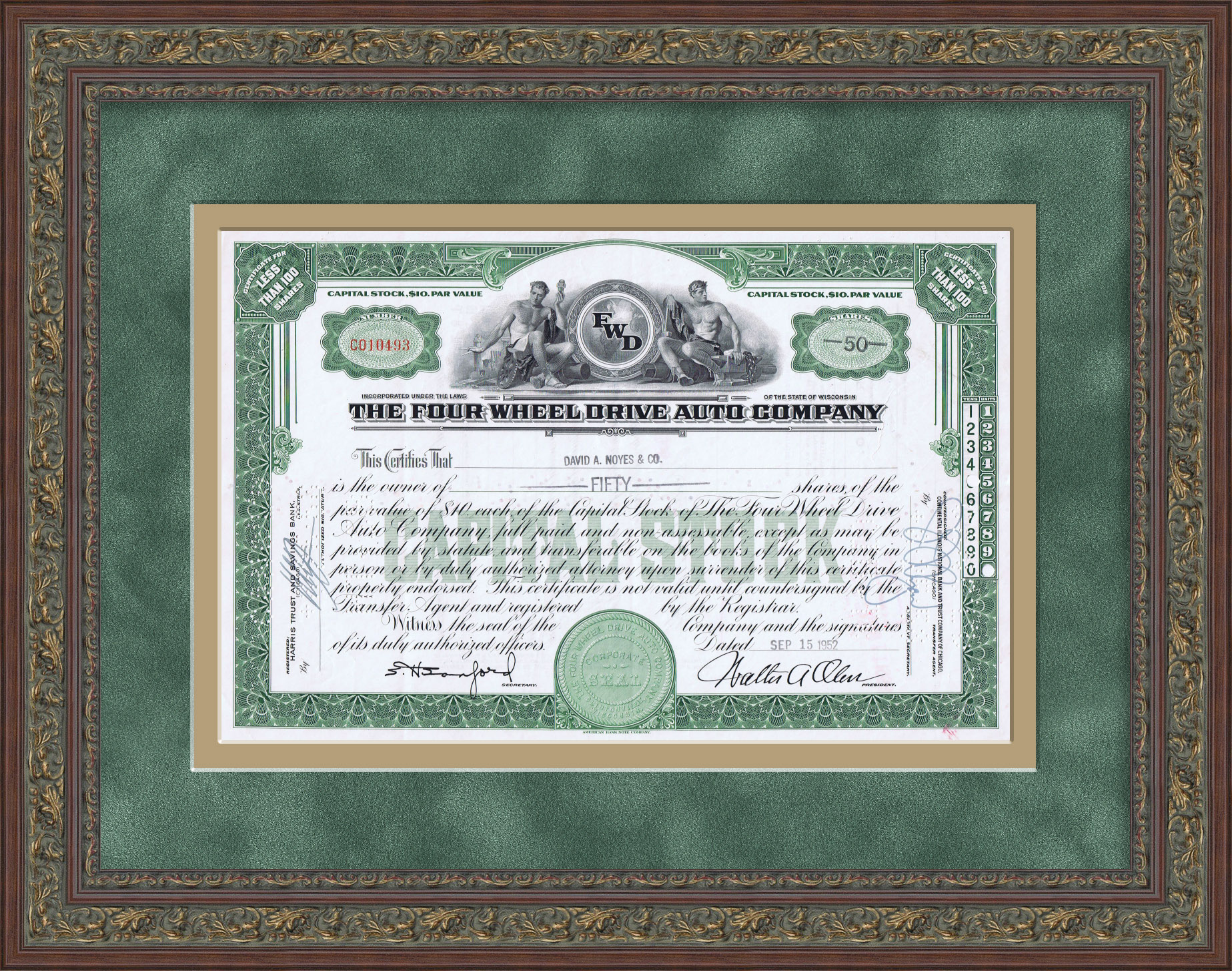 Автомобильная компания FWD: Сертификат на 50 акций Автомобильная компания FWD: Сертификат на 50 акций