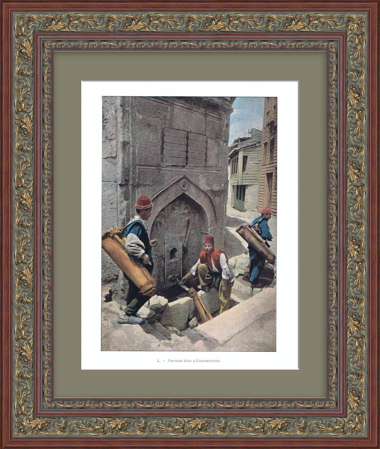 Водоносы в Константинополе. Старинная фототипия Водоносы в Константинополе. Старинная фототипия