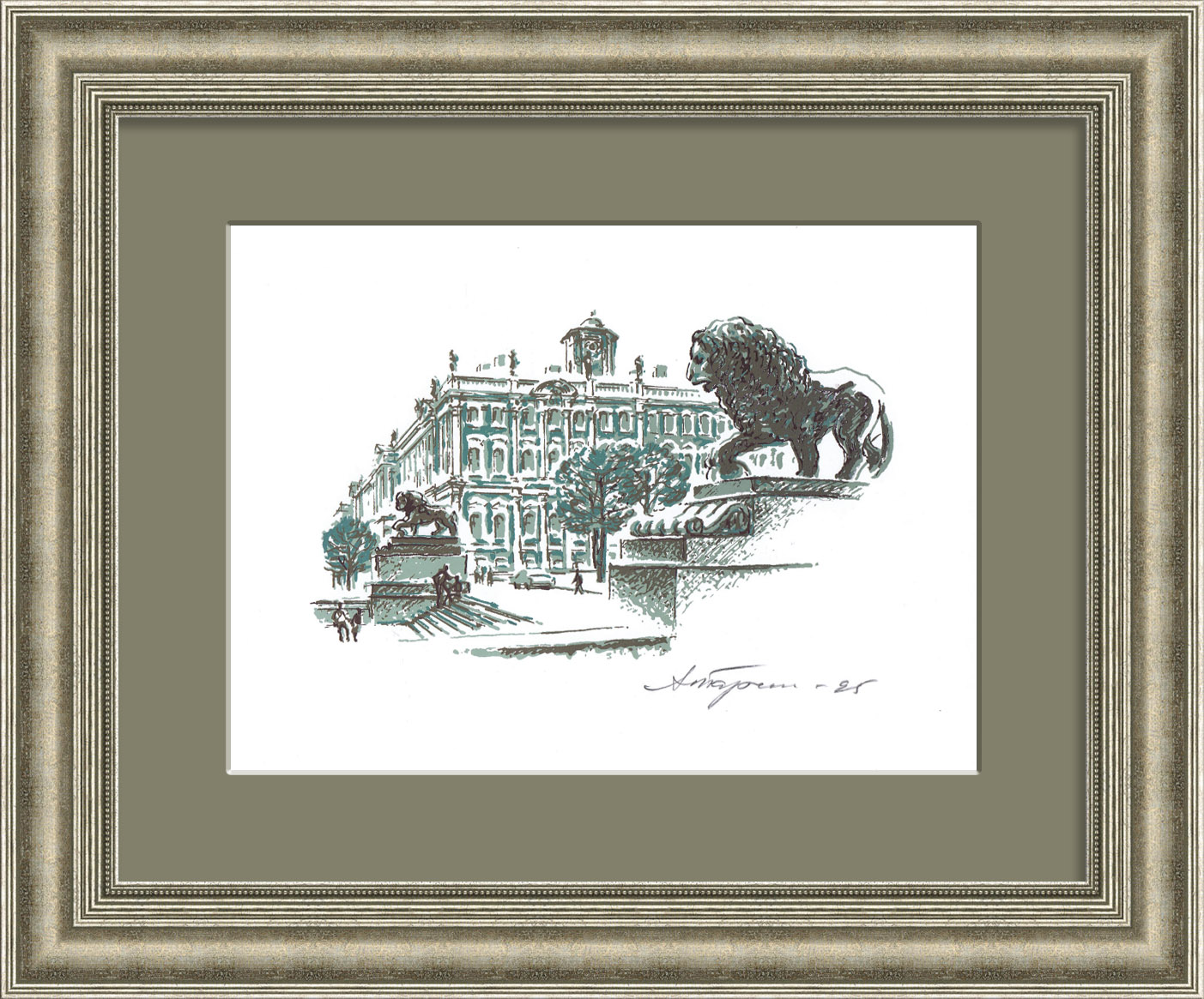 Зимний дворец в Санкт-Петербурге. Авторский эстамп Зимний дворец в Санкт-Петербурге. Авторский эстамп