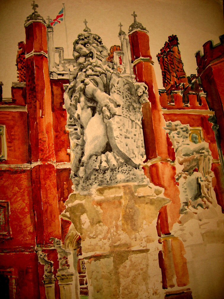 Лондон, Хэмптон-корт. Авторская, современная графика Лондон, Хэмптон-корт. Авторская, современная графика