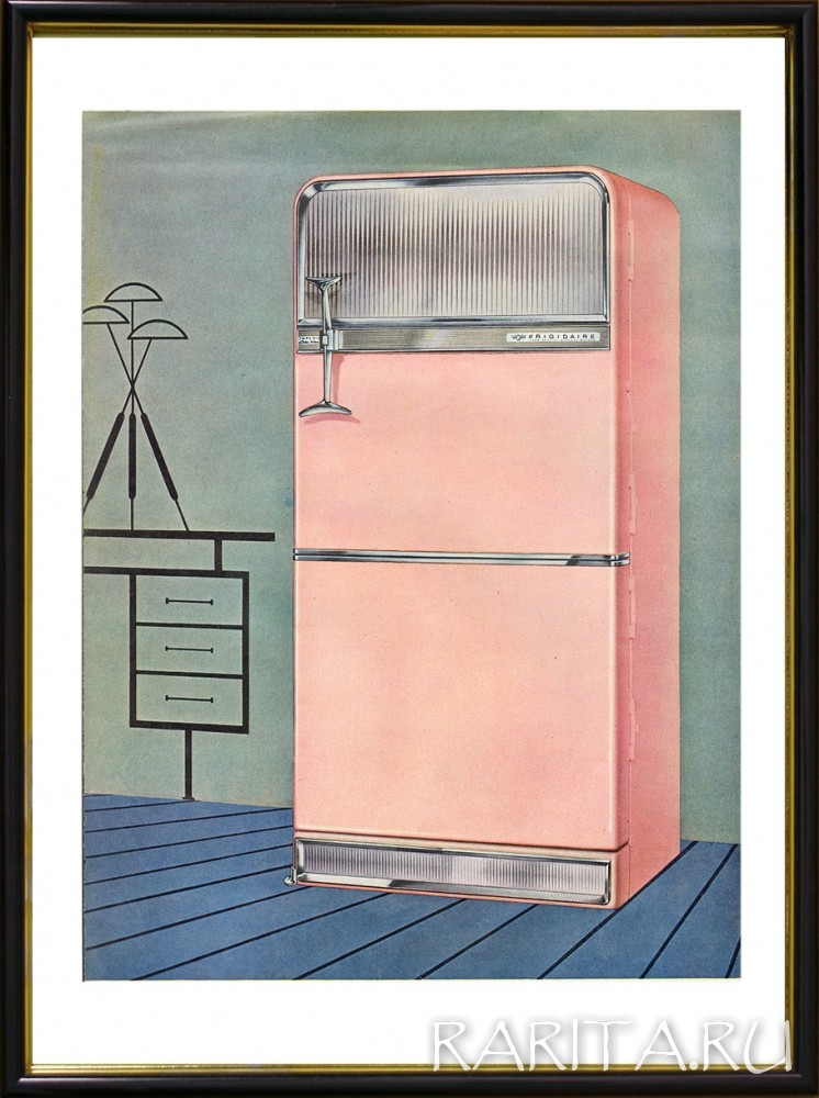 Винтажный рекламный постер "Новинки бытовой техники 1956 года: Холодильник" Винтажный рекламный постер "Новинки бытовой техники 1956 года: Холодильник"
