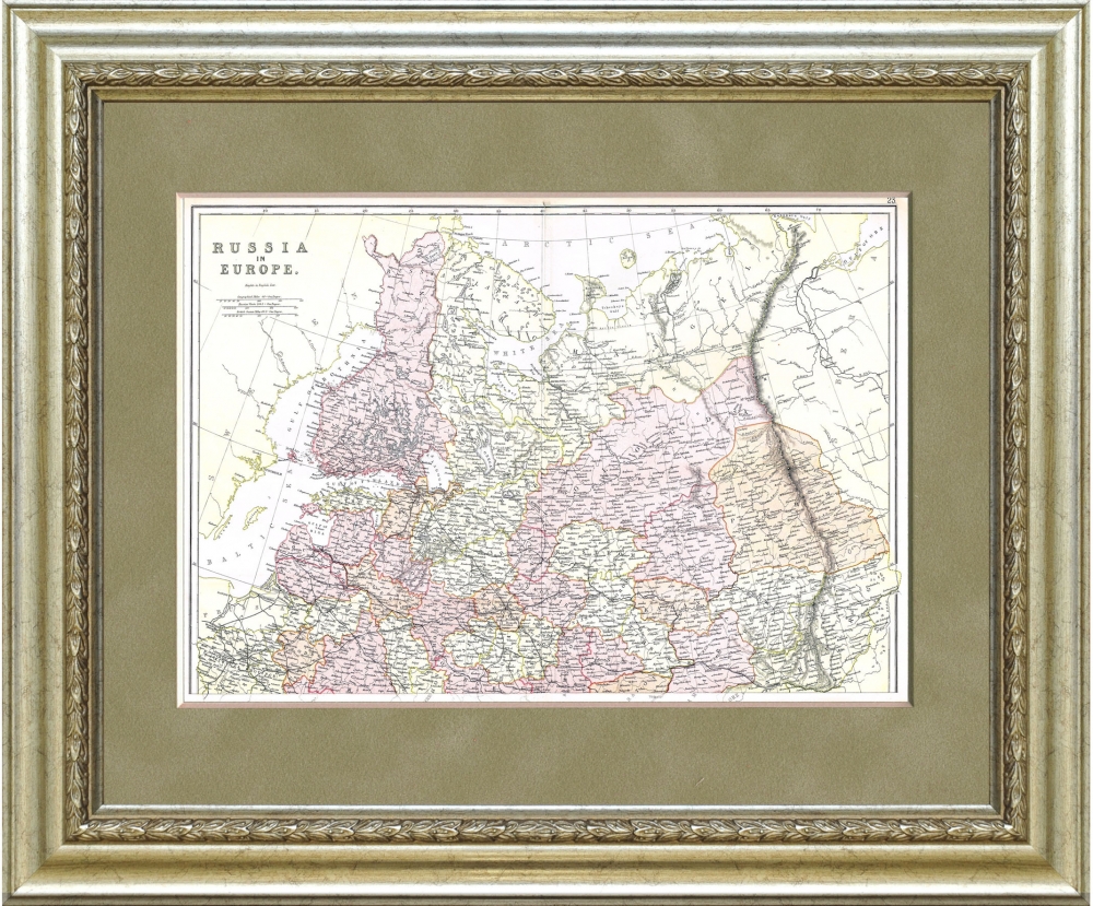 Старинная карта "Европейская Россия: Центр и Север, с железными дорогами", 1872 г. Старинная карта "Европейская Россия: Центр и Север, с железными дорогами", 1872 г.