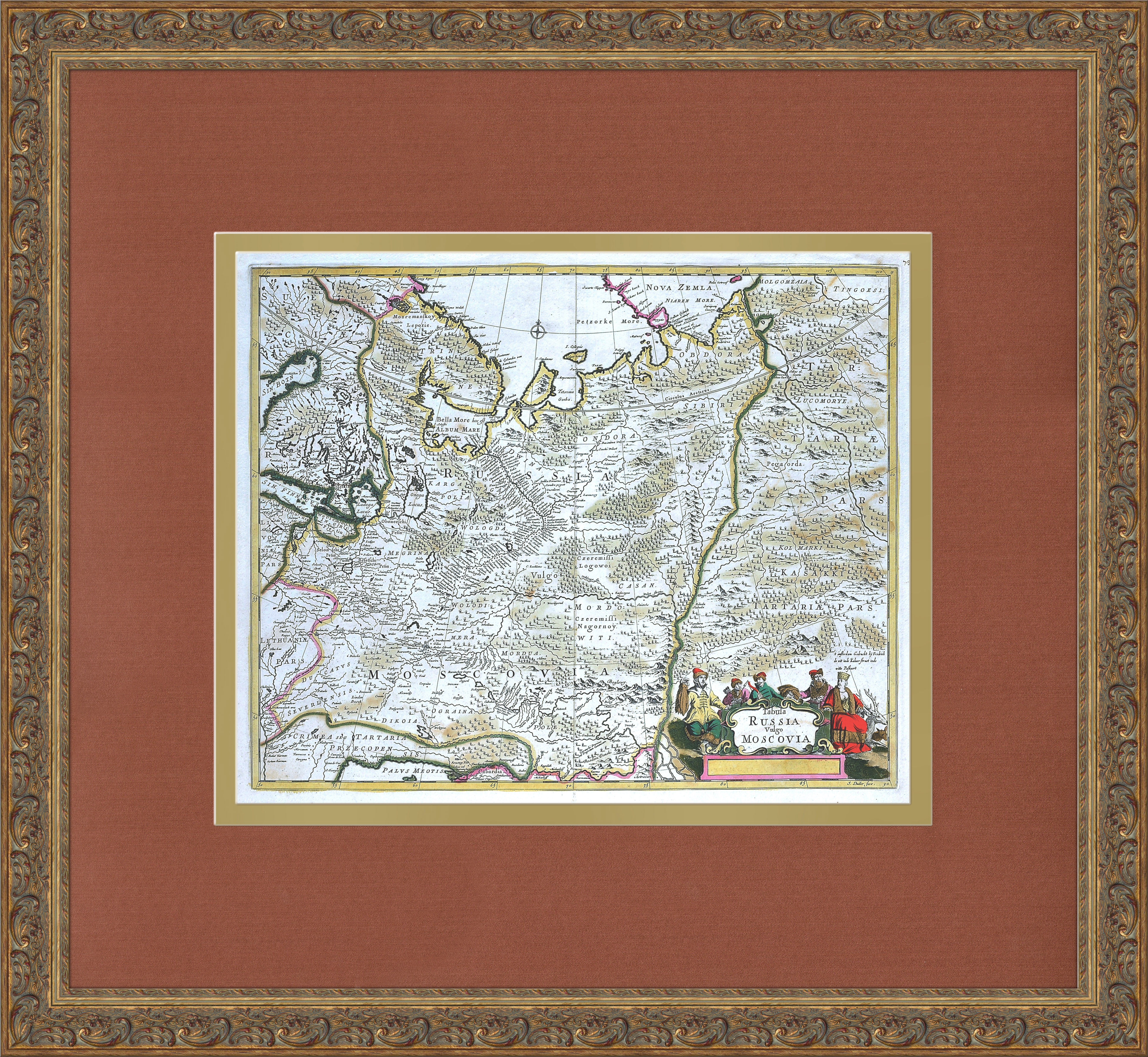 Московия, уникальная гравированная карта 17 века Московия, уникальная гравированная карта 17 века