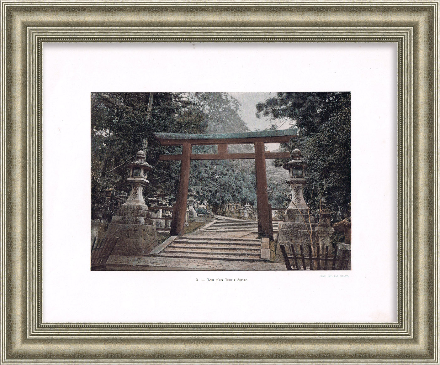 Ворота Тории в синтоистском храме, Япония. Старинная фототипия Ворота Тории в синтоистском храме, Япония. Старинная фототипия