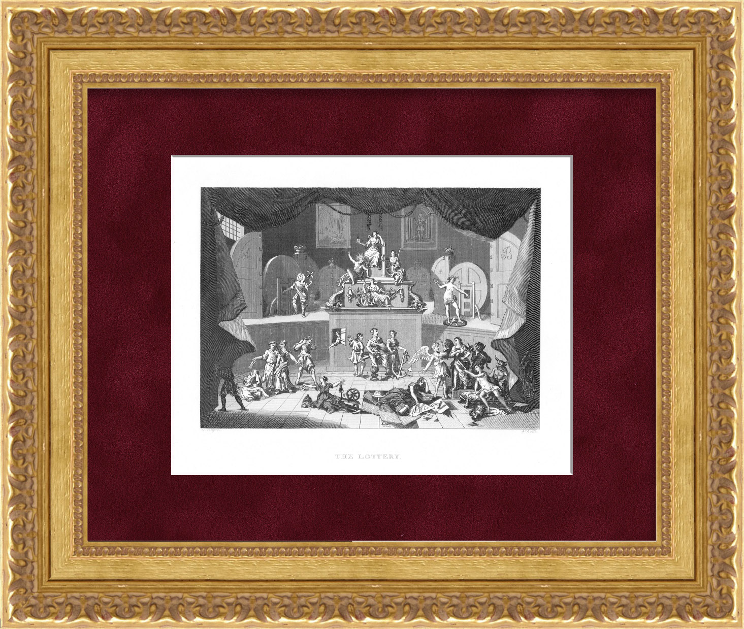 Лотерея, аллегория удачи. Уникальная гравюра по У. Хогарту Лотерея, аллегория удачи. Уникальная гравюра по У. Хогарту