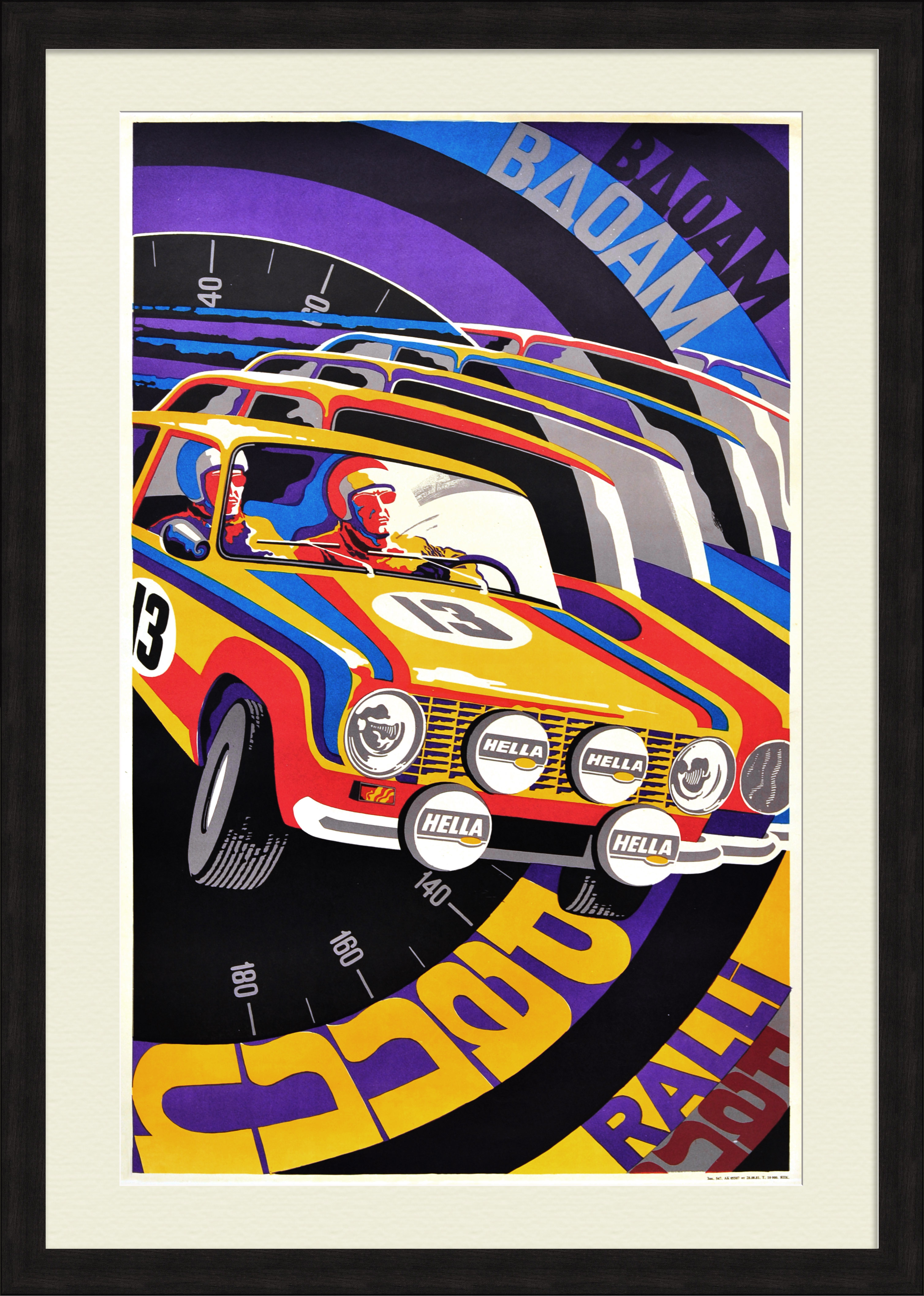 Ралли, автогонки. Редкий, малотиражный плакат Ралли, автогонки. Редкий, малотиражный плакат