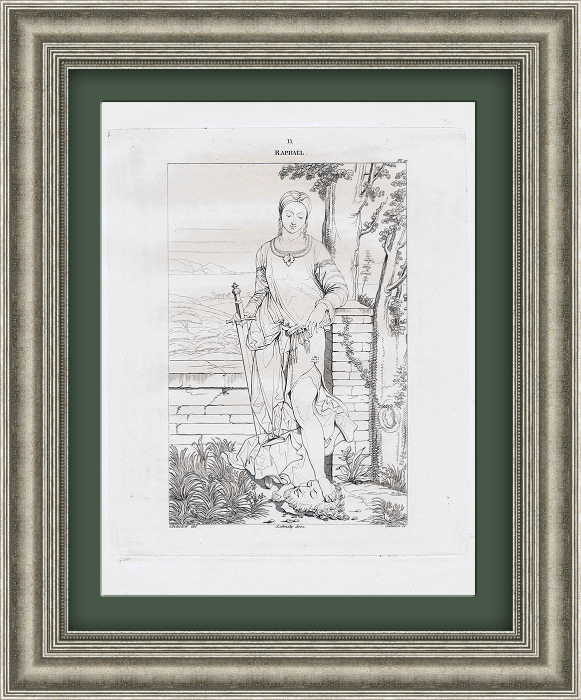 Юдифь. Гравюра с картины Джорджоне, редкость Юдифь. Гравюра с картины Джорджоне, редкость