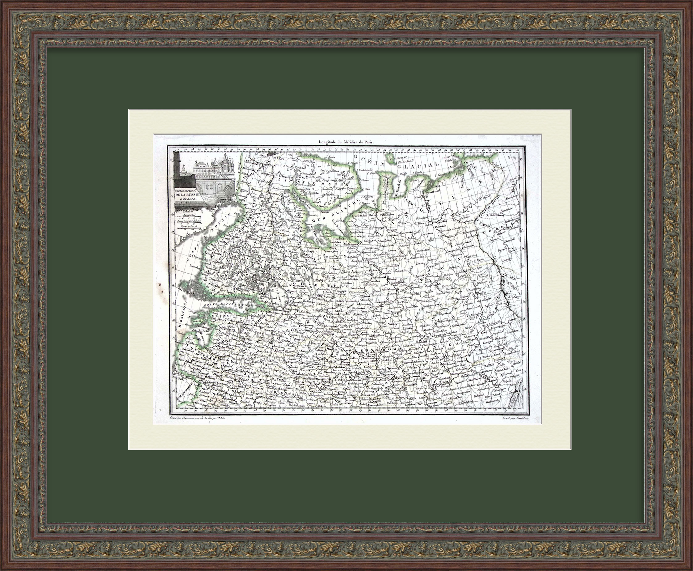 Северо-запад России, подробная антикварная карта от 1812 г. Северо-запад России, подробная антикварная карта от 1812 г.