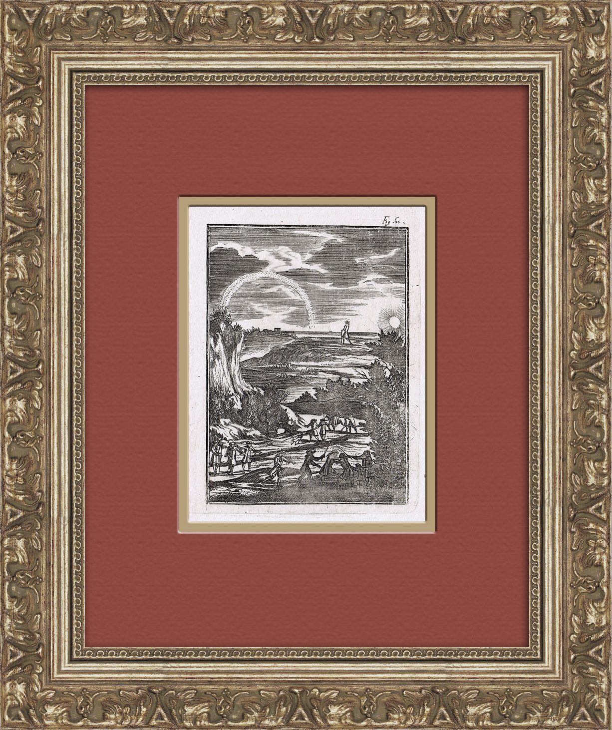 Небесная радуга, гравюра на меди от 1700 года Небесная радуга, гравюра на меди от 1700 года