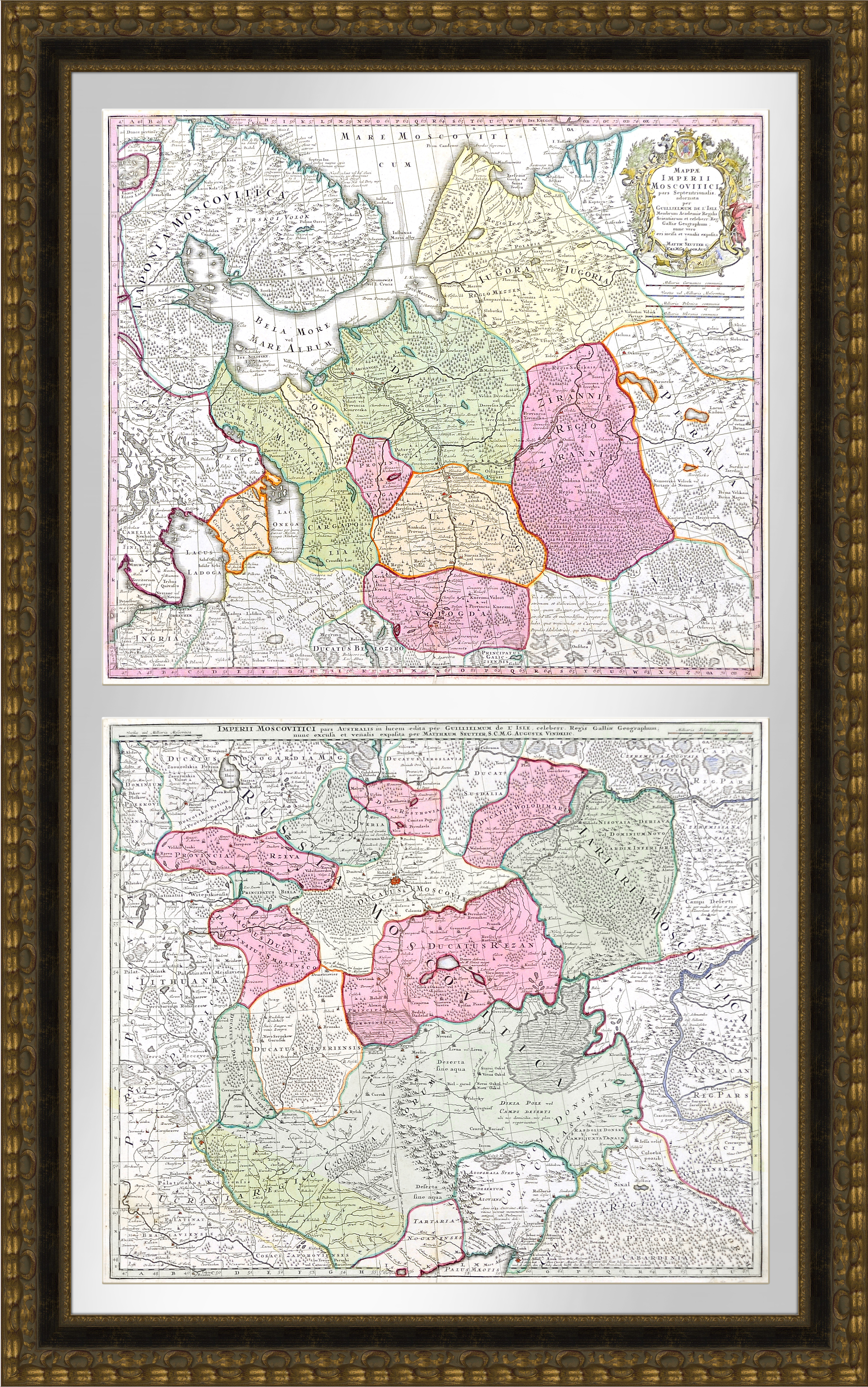 Карта Империи Московитов на 2-х листах, 1-я половина 18 века, большой формат Карта Империи Московитов на 2-х листах, 1-я половина 18 века, большой формат