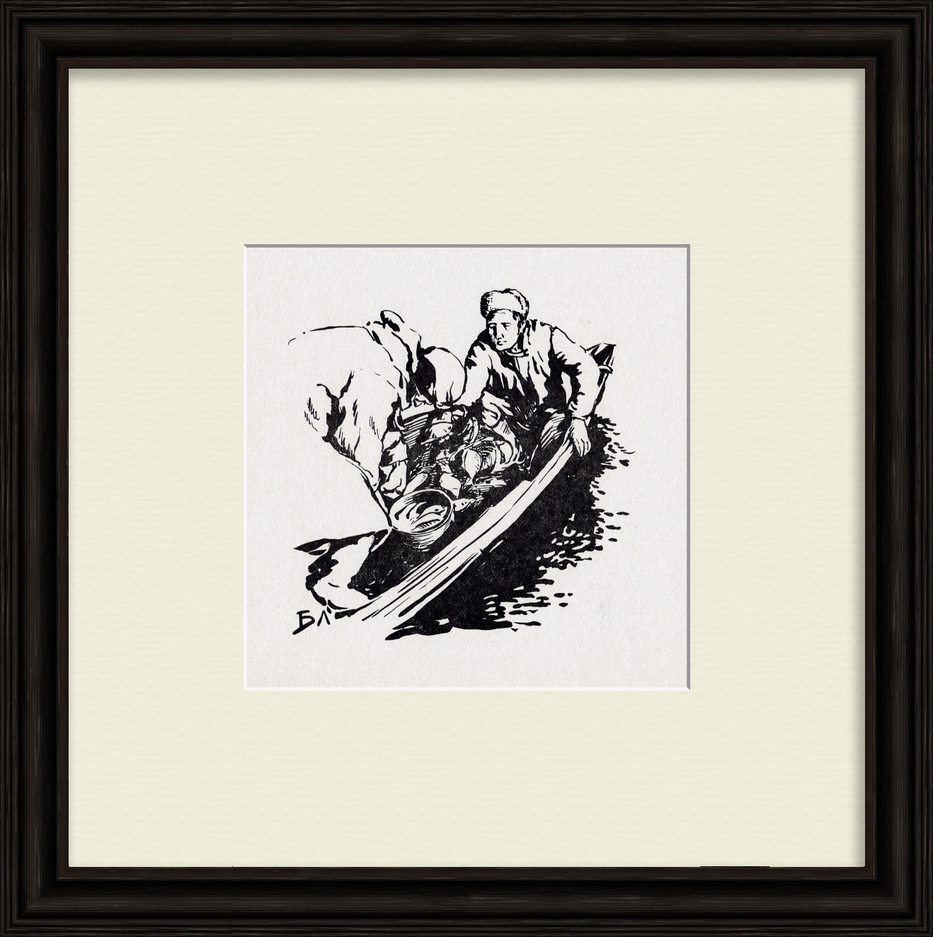 Рыбаки на Байкале. Старинная гравюра Рыбаки на Байкале. Старинная гравюра