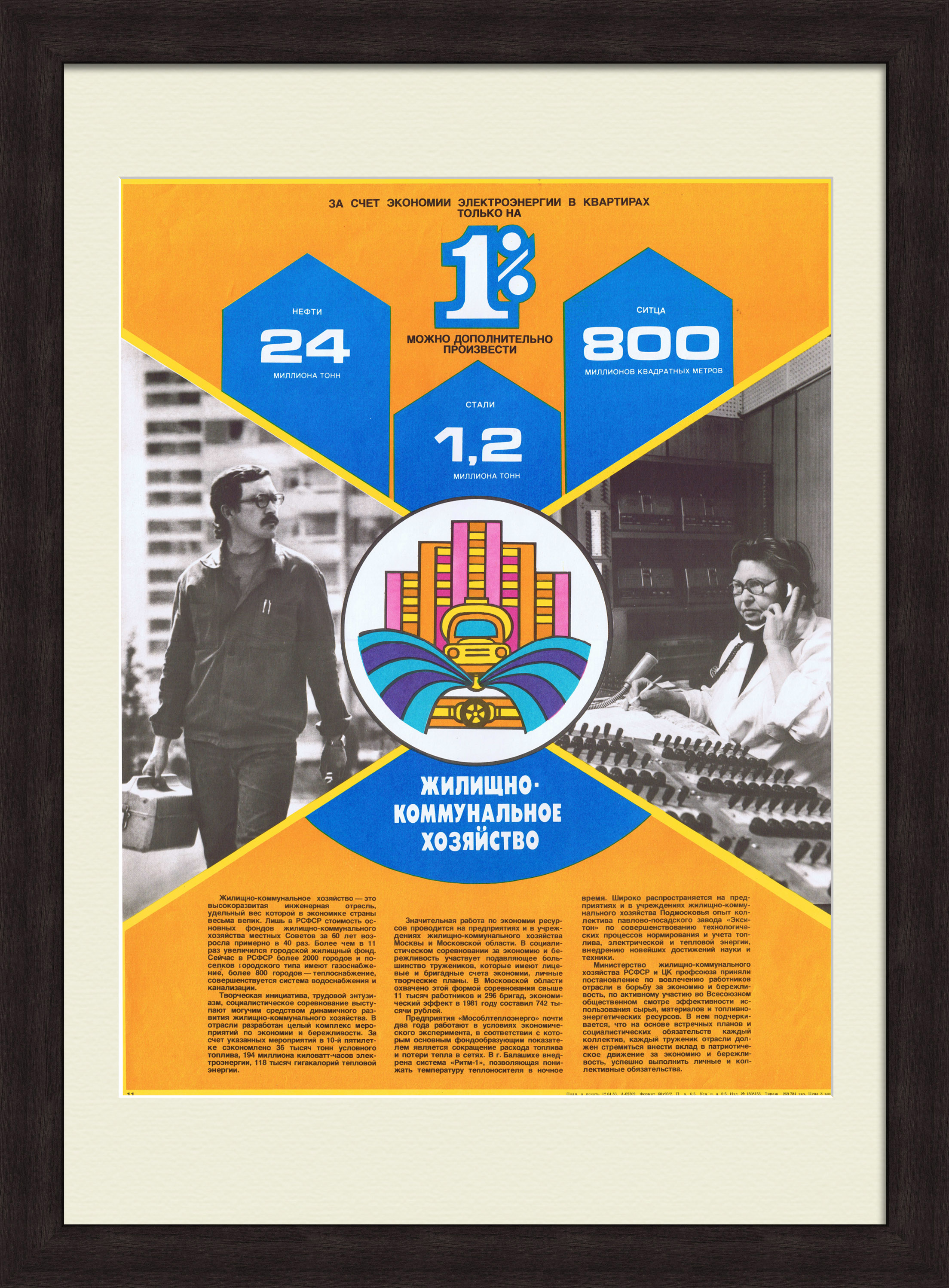 Жилищно-коммунальное хозяйство СССР, плакат Жилищно-коммунальное хозяйство СССР, плакат