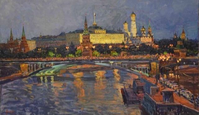 Ночная Москва. Авторская, современная живопись Ночная Москва. Авторская, современная живопись