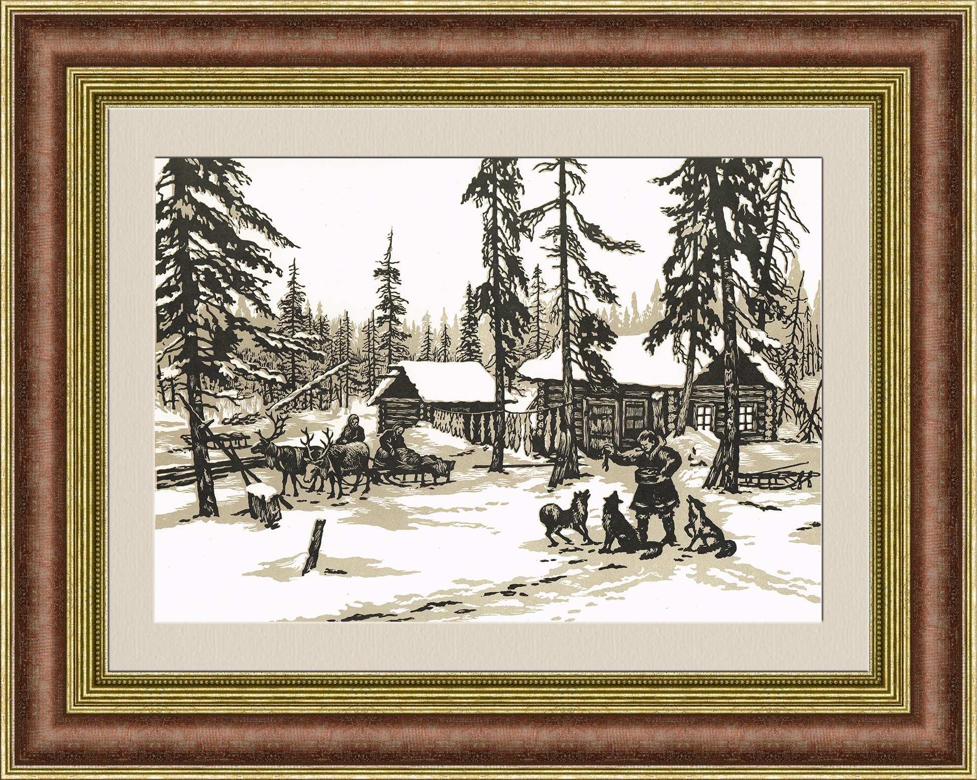 Восточная Сибирь: в охотничьей бригаде. С гравюры В. Мешкова Восточная Сибирь: в охотничьей бригаде. С гравюры В. Мешкова