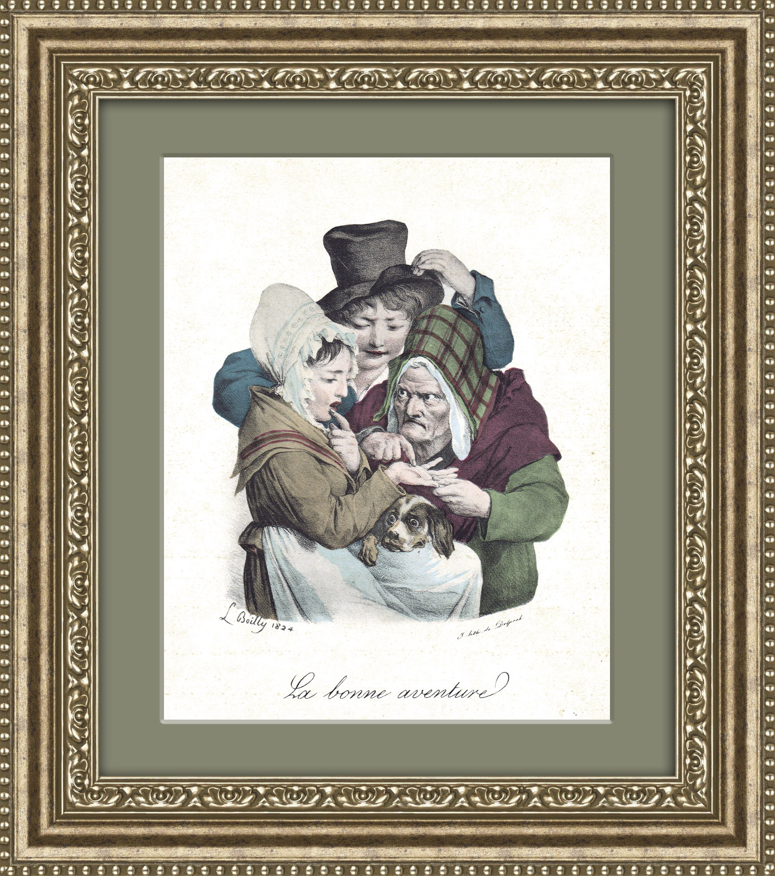 Уличная гадалка. Старинная литография 1824 года Уличная гадалка. Старинная литография 1824 года