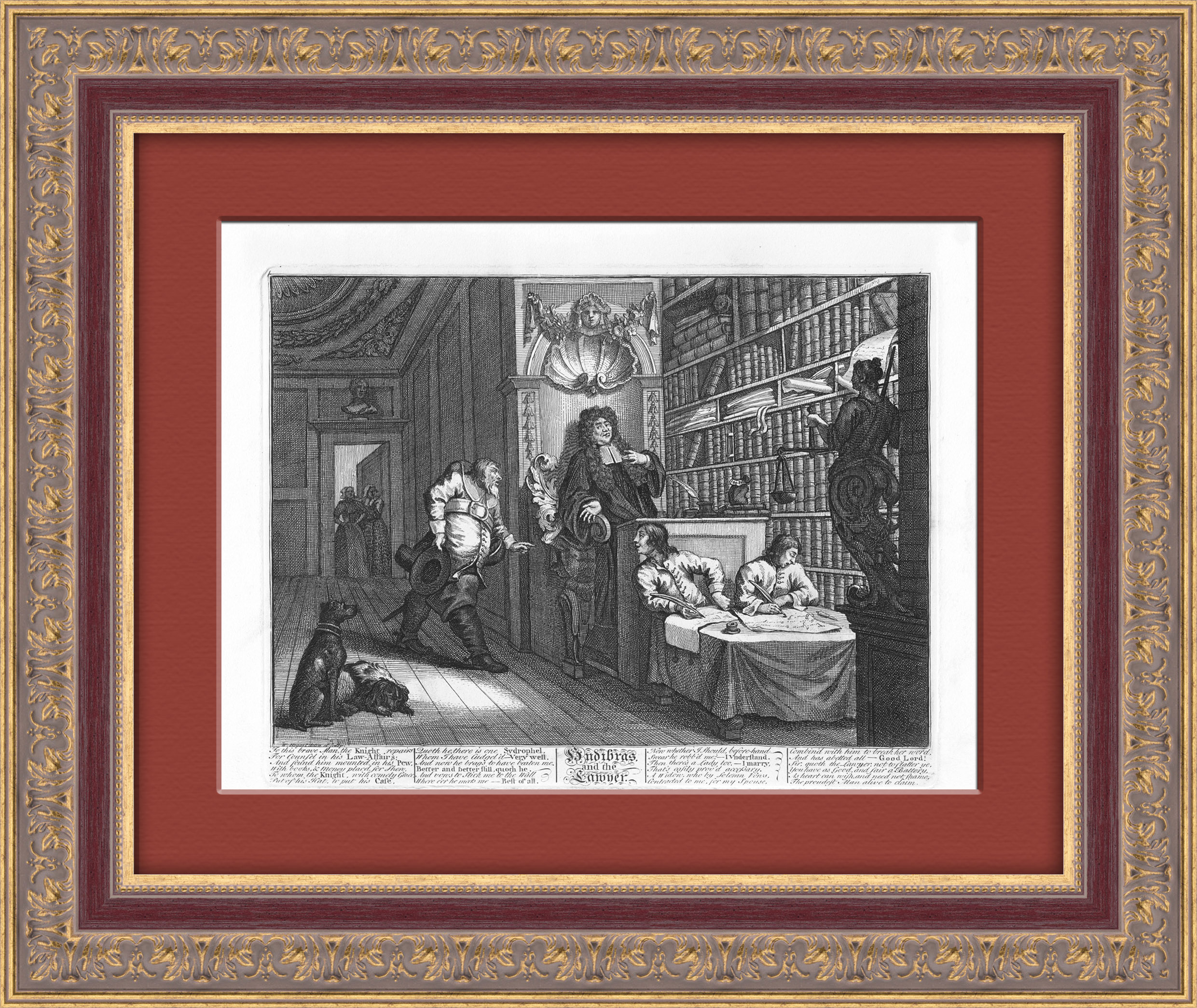 У юриста. Очень редкая гравюра Хогарта, 18 век У юриста. Очень редкая гравюра Хогарта, 18 век