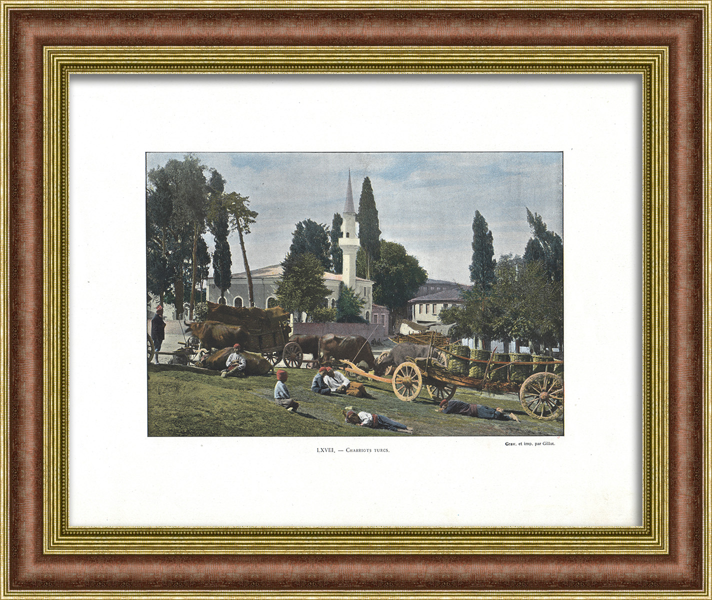 Отдых турецких извозчиков. Старинная, редкая фототипия Отдых турецких извозчиков. Старинная, редкая фототипия