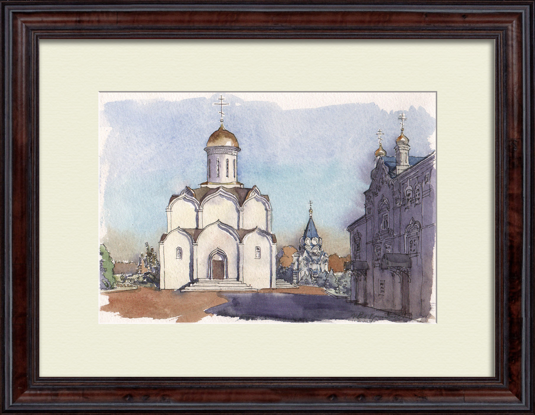 Троицкий собор Зилантова монастыря, Казань. Авторская акварель Троицкий собор Зилантова монастыря, Казань. Авторская акварель