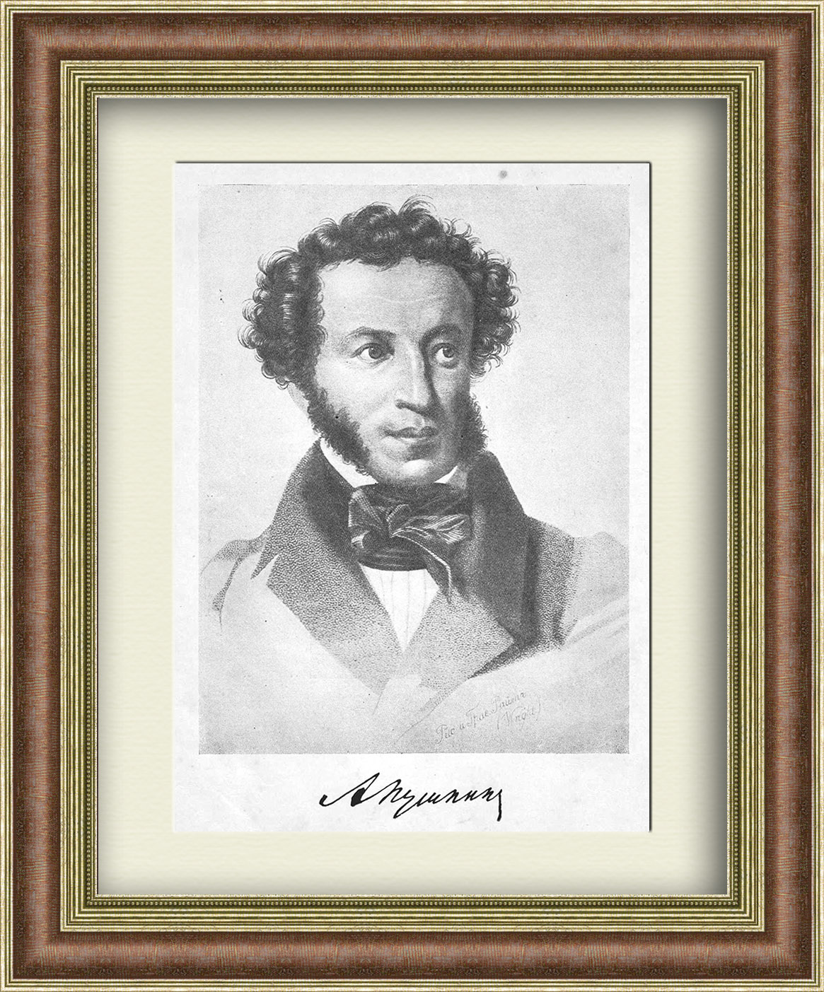 А.С. Пушкин, винтажная иллюстрация в раме А.С. Пушкин, винтажная иллюстрация в раме