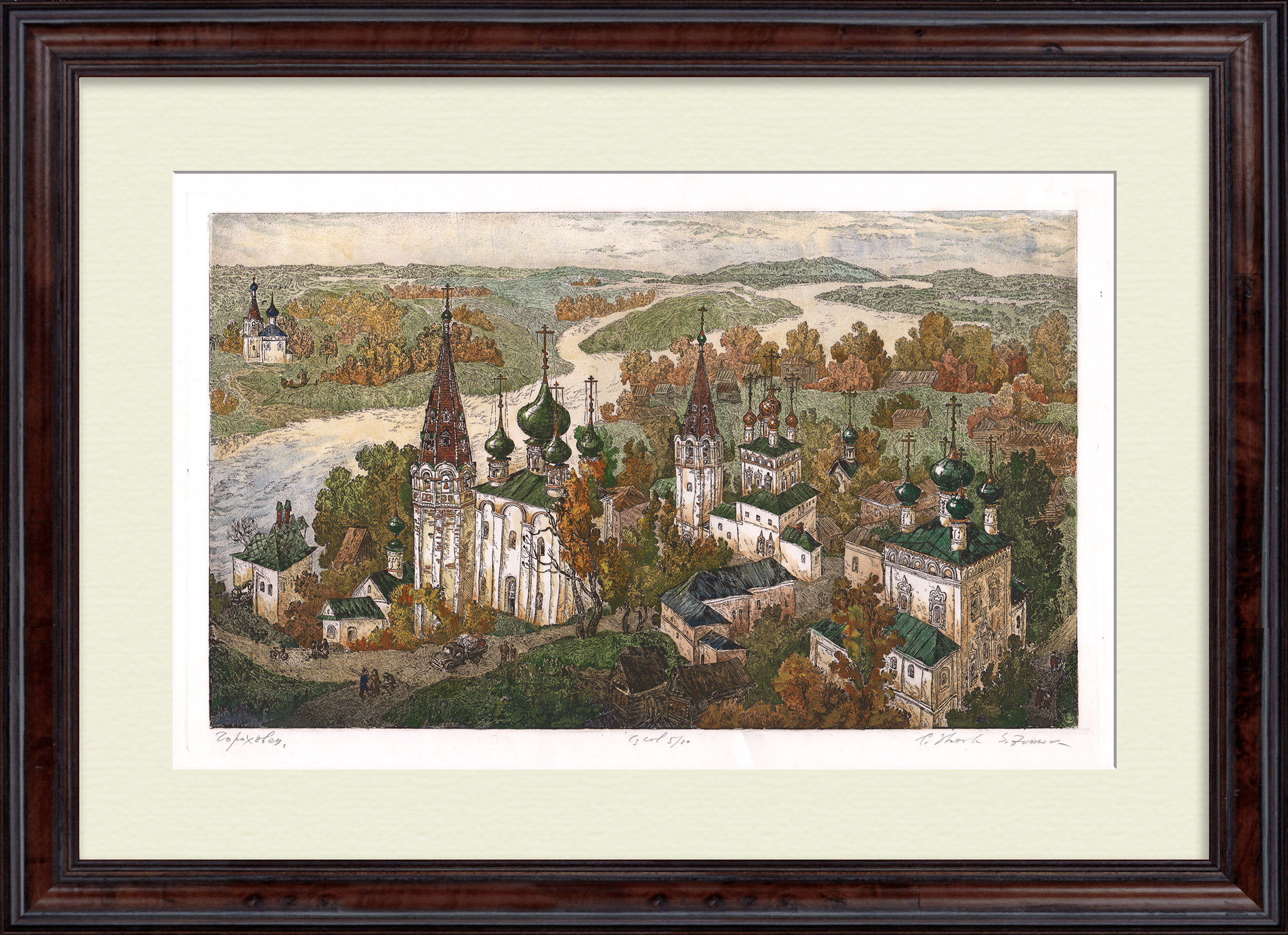Гороховец, Владимирская область. Авторская гравюра Гороховец, Владимирская область. Авторская гравюра