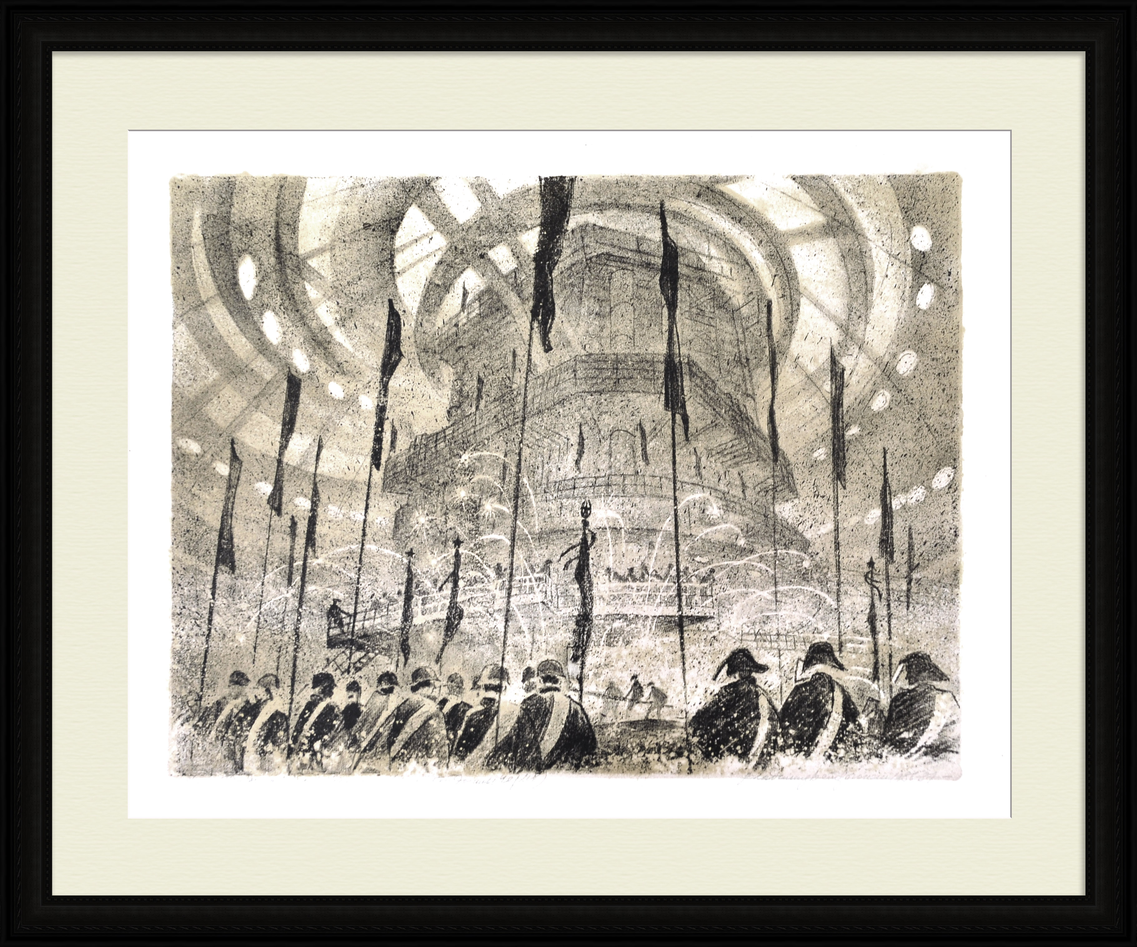 Металлургия в СССР: пуск домны "Северянка". Авторская, большая гравюра Металлургия в СССР: пуск домны "Северянка". Авторская, большая гравюра