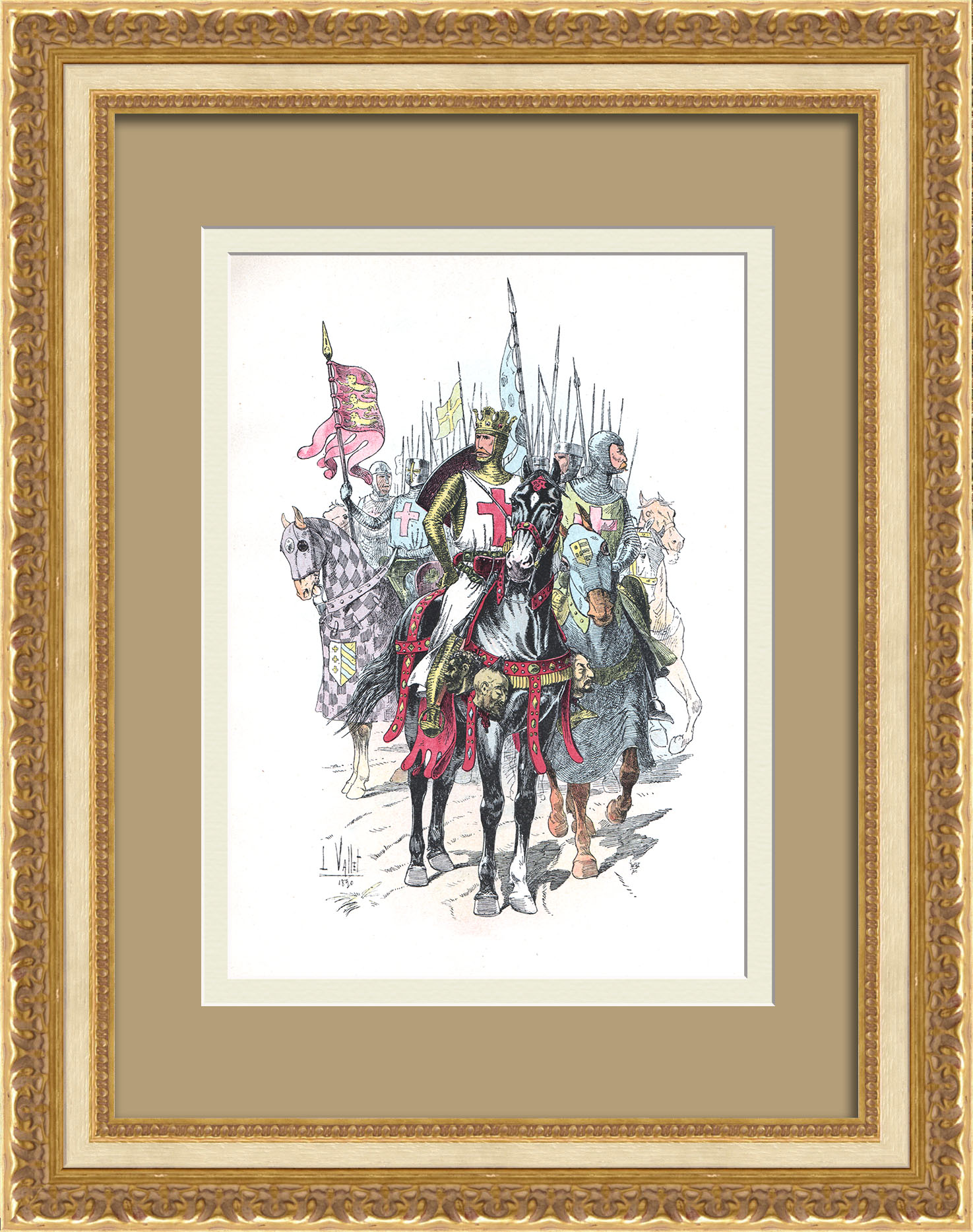 Ричард Львиное Сердце - король средневековой Англии. Старинная гравюра 19 века Ричард Львиное Сердце - король средневековой Англии. Старинная гравюра 19 века