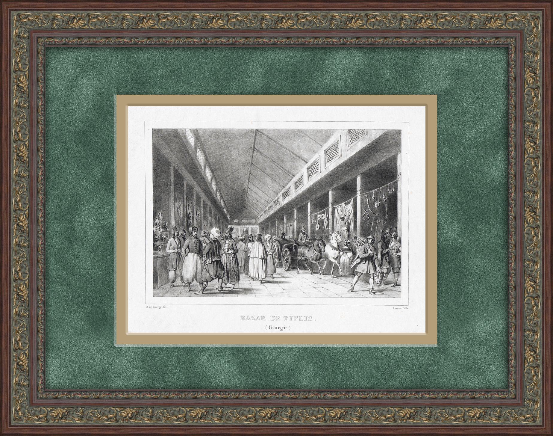 Базар в Тифлисе (Грузия), литография Базар в Тифлисе (Грузия), литография