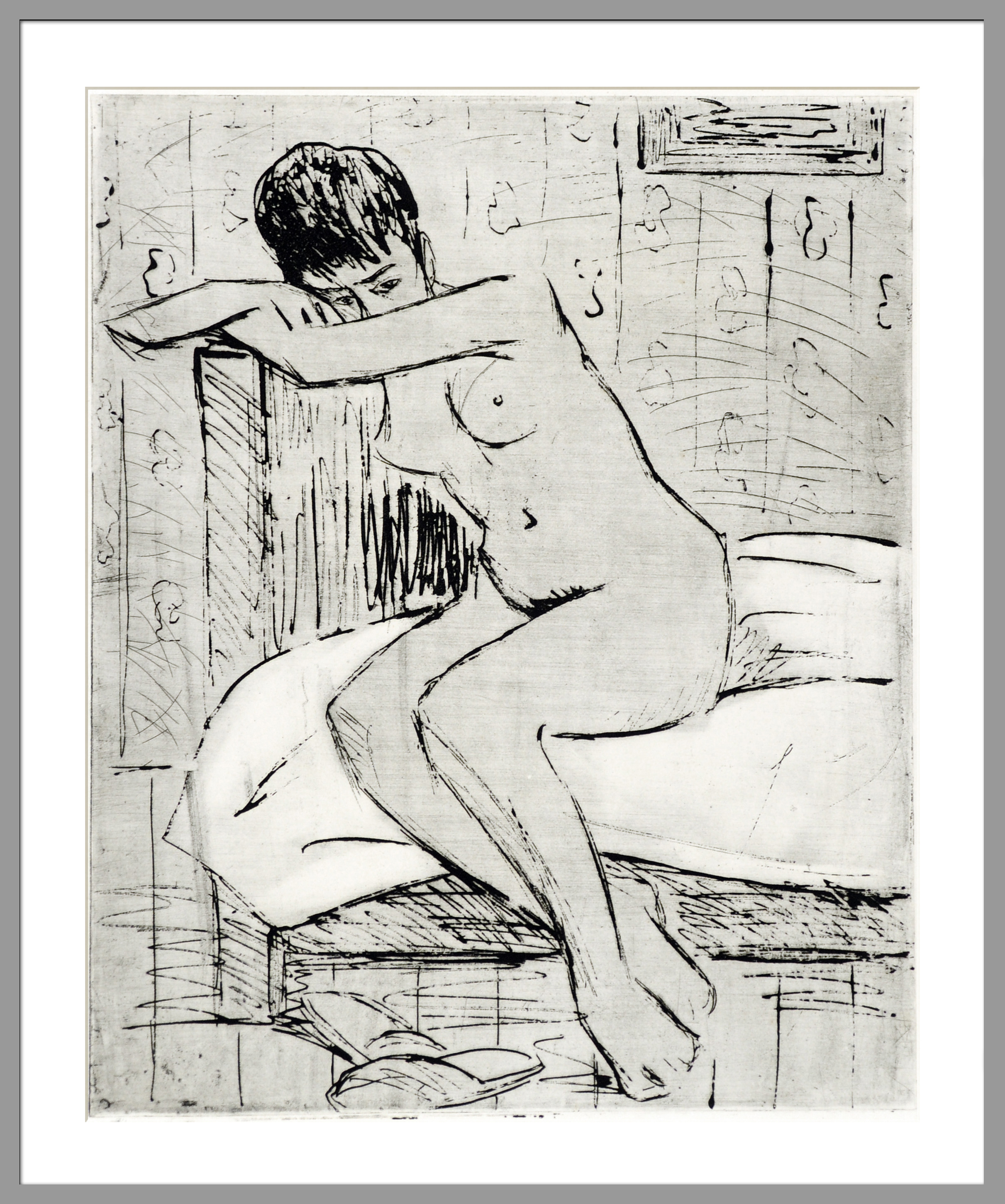 Модель. Авторский офорт Боровского Д.Б. Модель. Авторский офорт Боровского Д.Б.