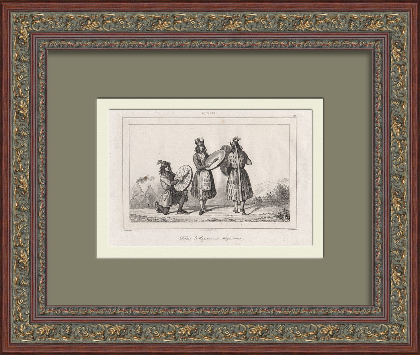 Татарские шаманы. Старинная гравюра 19 века