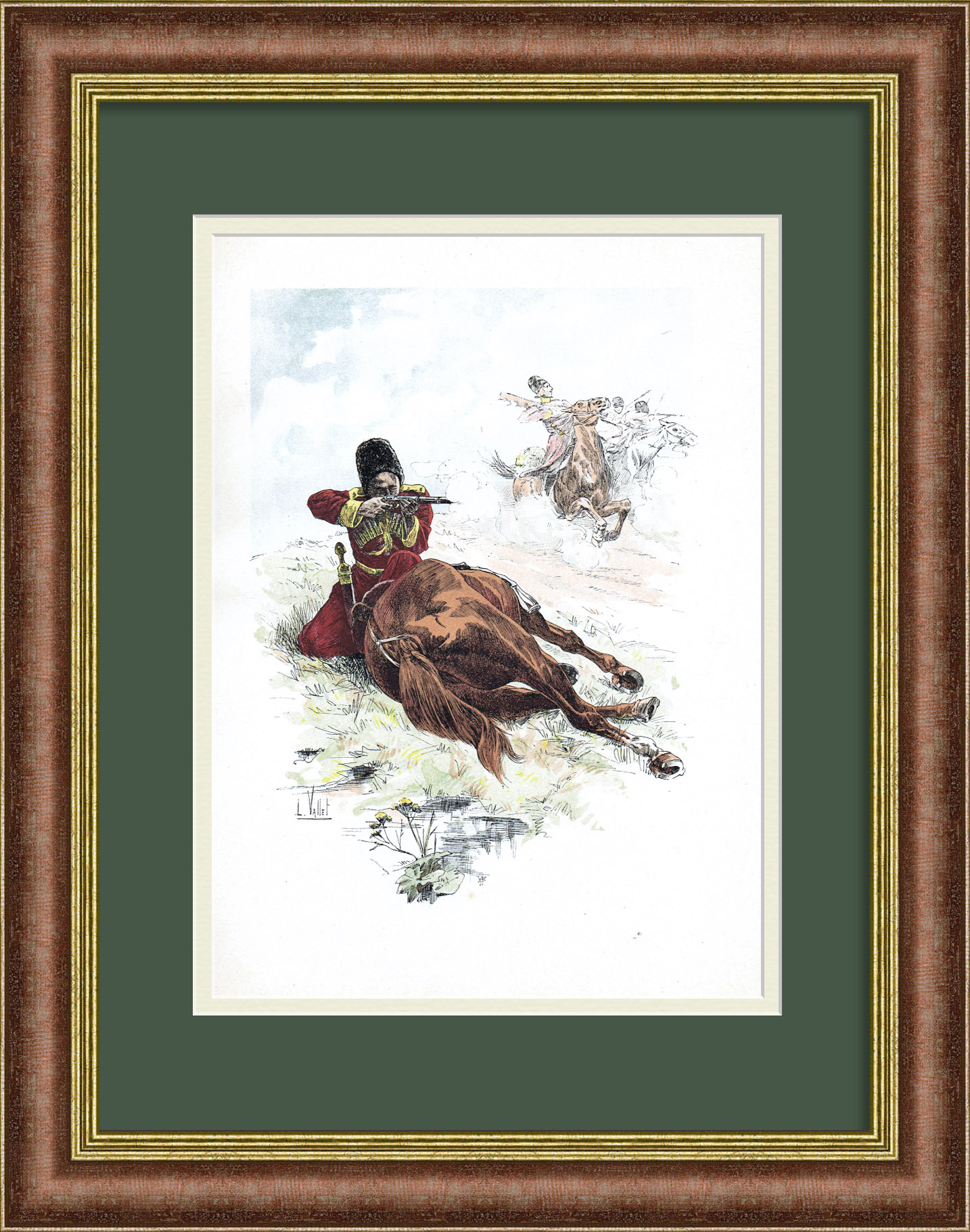 Черкесский гвардеец на службе Российской империи. Старинная литография Черкесский гвардеец на службе Российской империи. Старинная литография