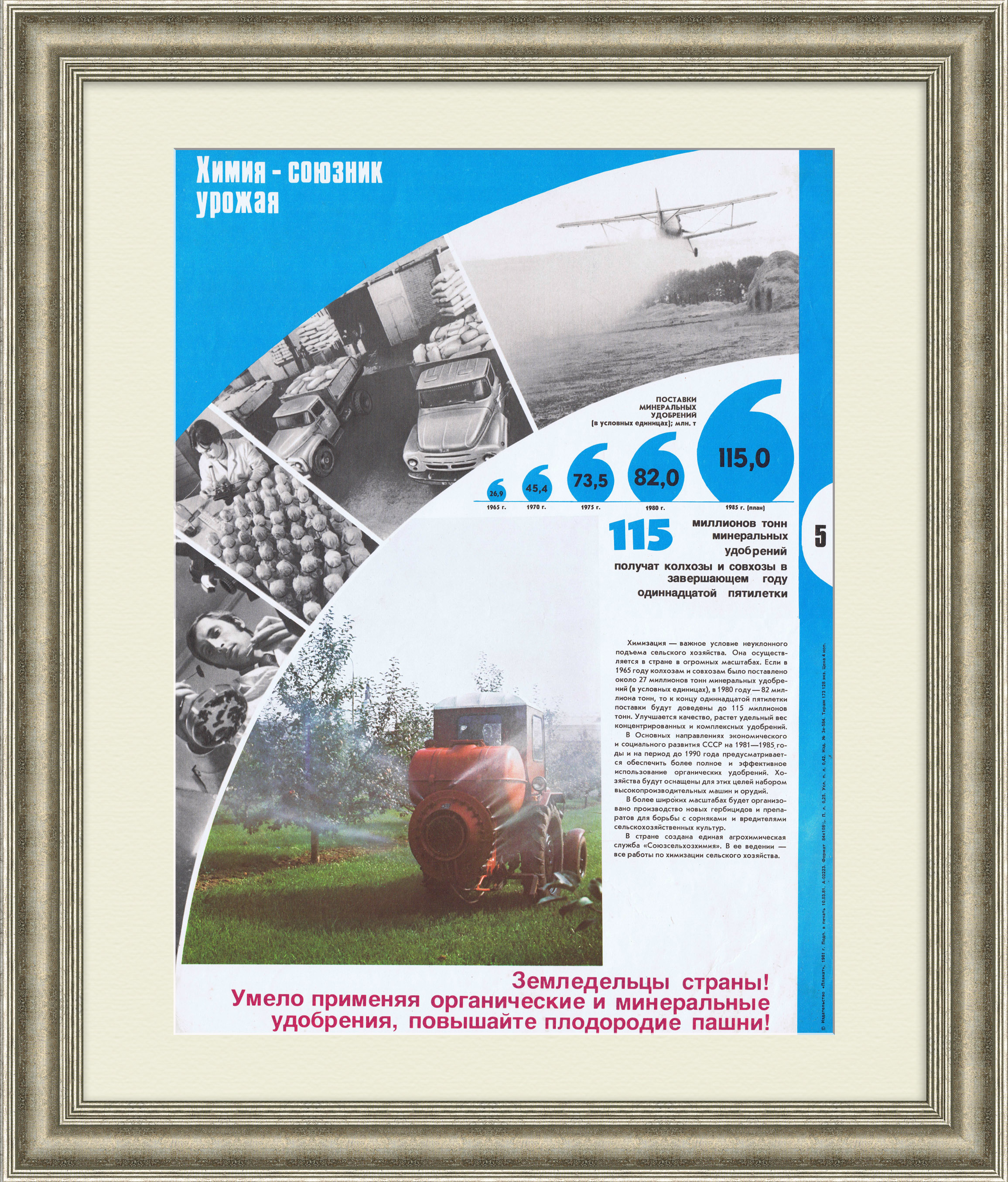 Химия - союзник урожая! Советский плакат Химия - союзник урожая! Советский плакат