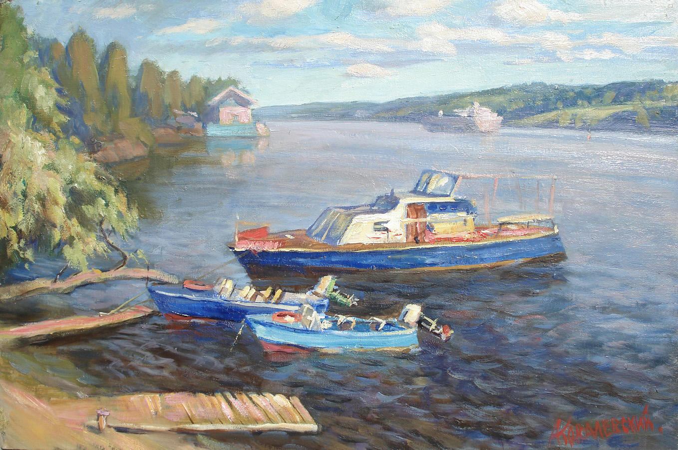 Лодки в Плёсе. Живопись А. Ковалевского Лодки в Плёсе. Живопись А. Ковалевского