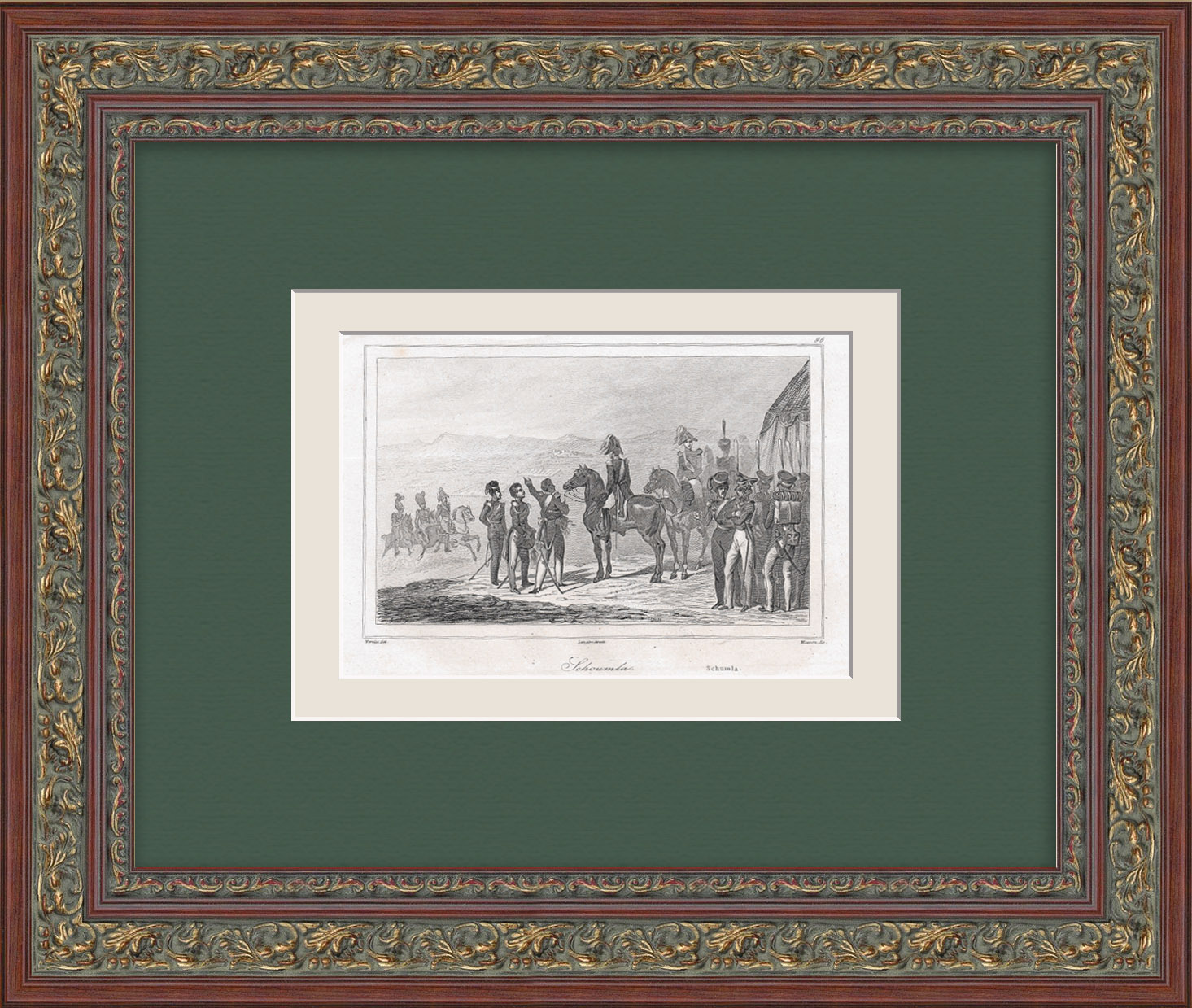 Битва при Шумле, русско-турецкая война. Редкая гравюра 19 века Битва при Шумле, русско-турецкая война. Редкая гравюра 19 века