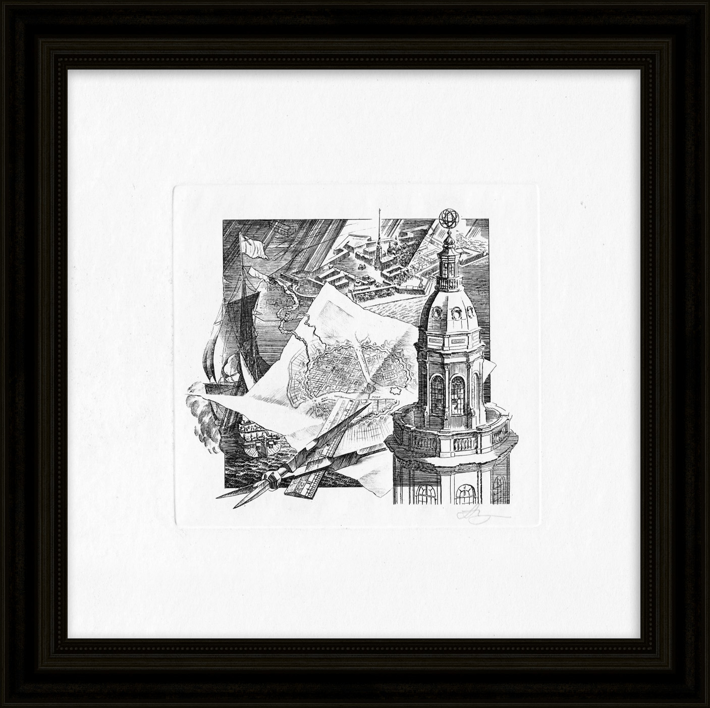 Санкт-Петербург, Петропавловская крепость. Авторский офорт Санкт-Петербург, Петропавловская крепость. Авторский офорт