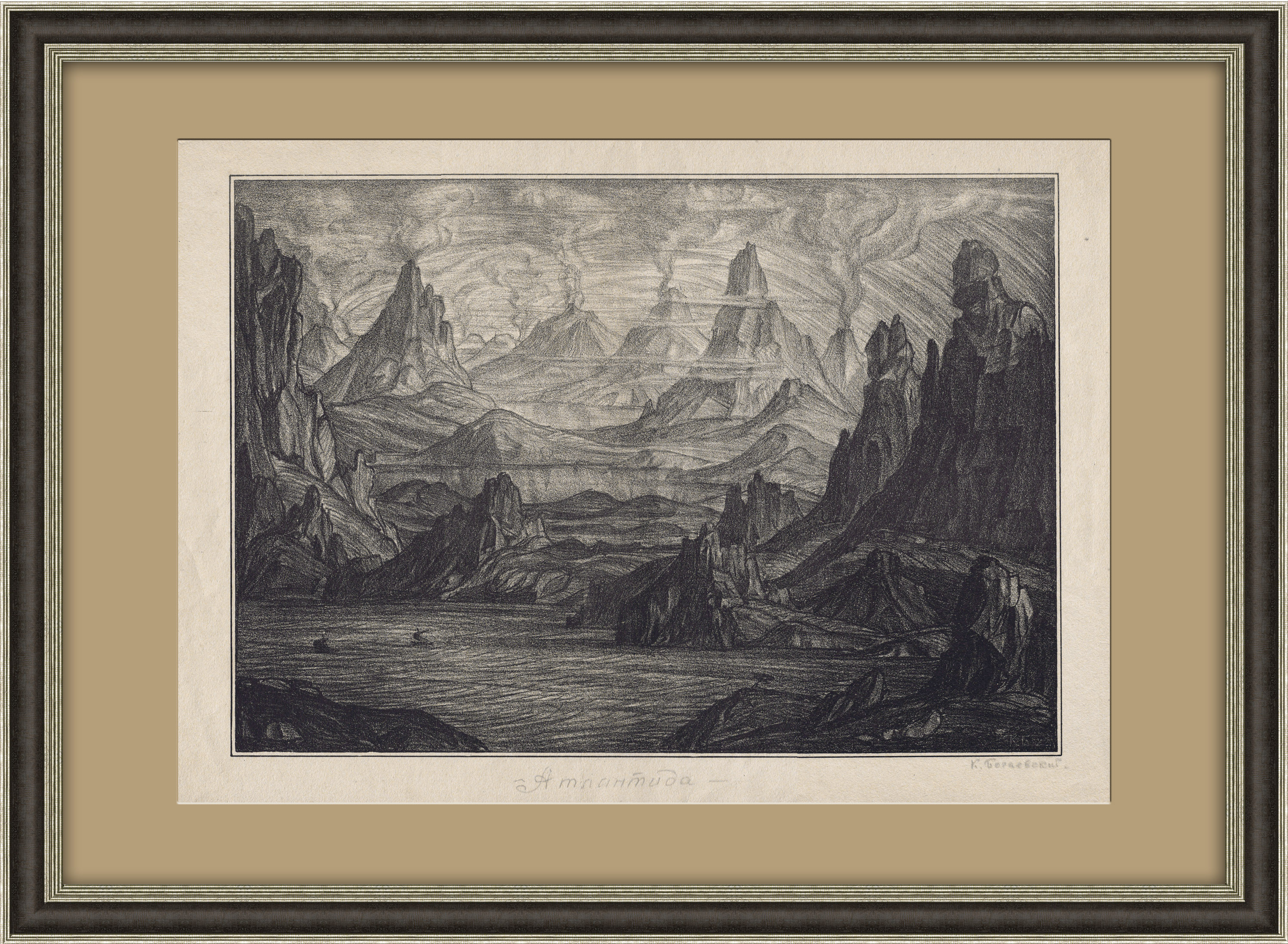 Атлантида (пейзажи Крыма), литография Богаевского Атлантида (пейзажи Крыма), литография Богаевского