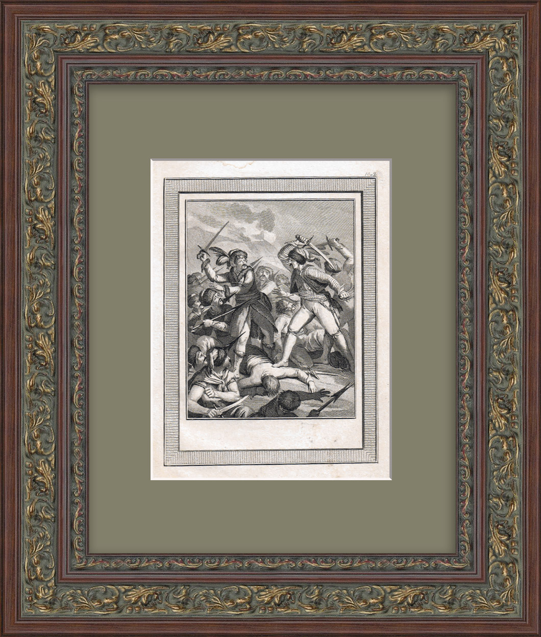 Князь Александр Невский. Битва со шведами. Редкая гравюра Князь Александр Невский. Битва со шведами. Редкая гравюра